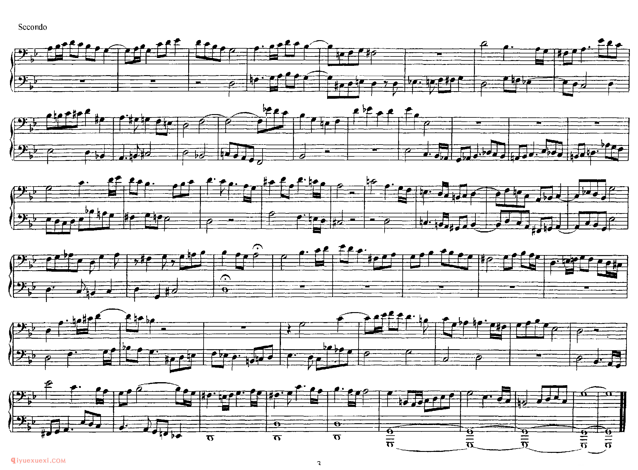 Fugue in g, K 401 (4 Hands)_四手联弹_莫扎特钢琴谱