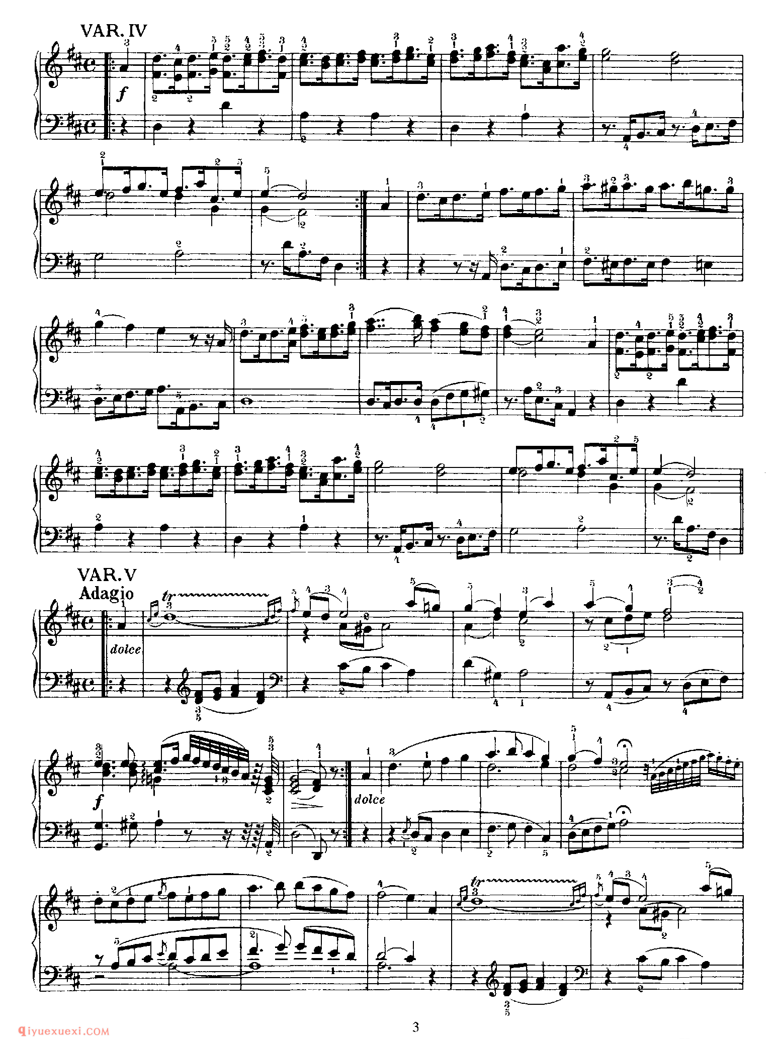 7 Variations, K 25_变奏曲_莫扎特钢琴谱