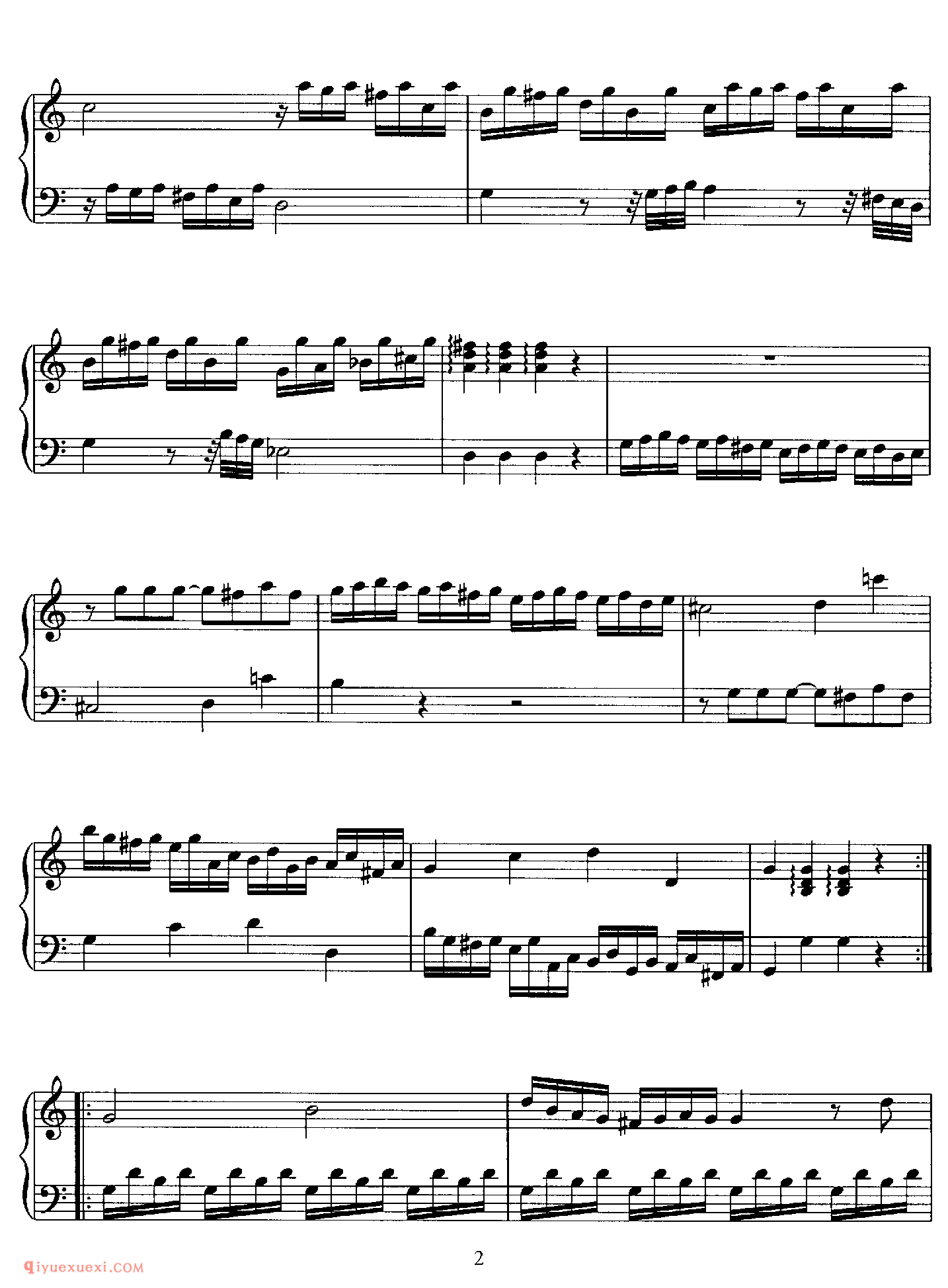 Allegro in C, K 9a_莫扎特钢琴谱