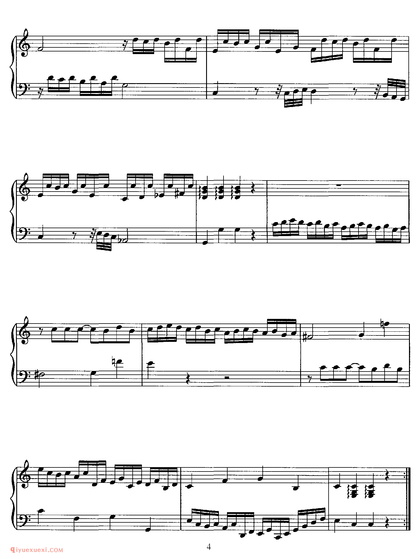 Allegro in C, K 9a_莫扎特钢琴谱