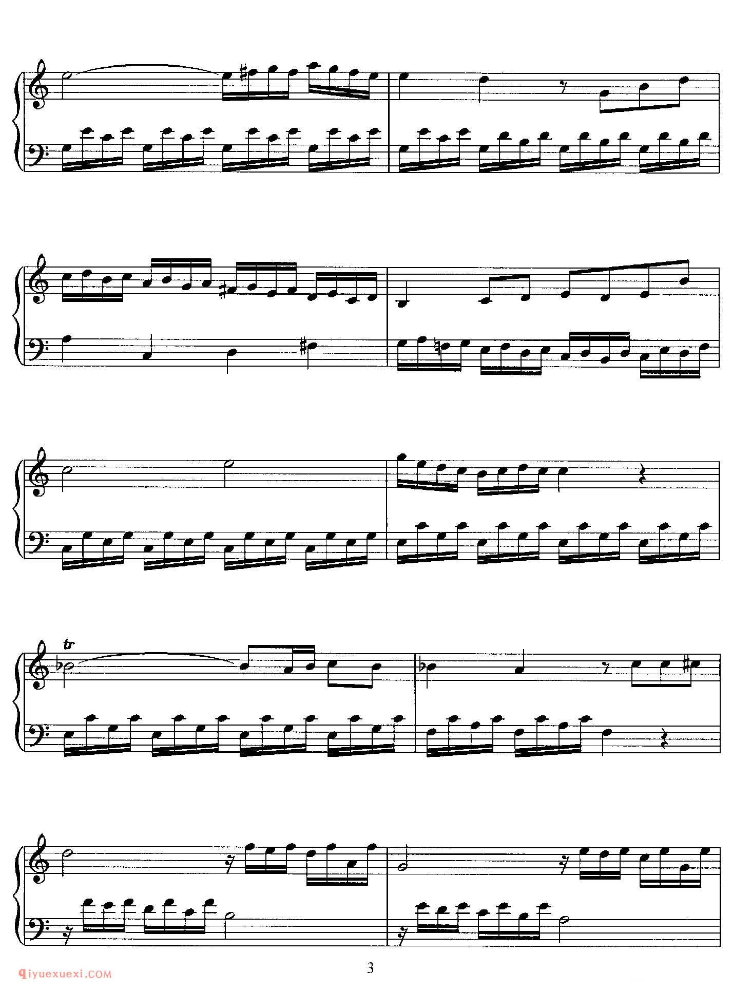 Allegro in C, K 9a_莫扎特钢琴谱