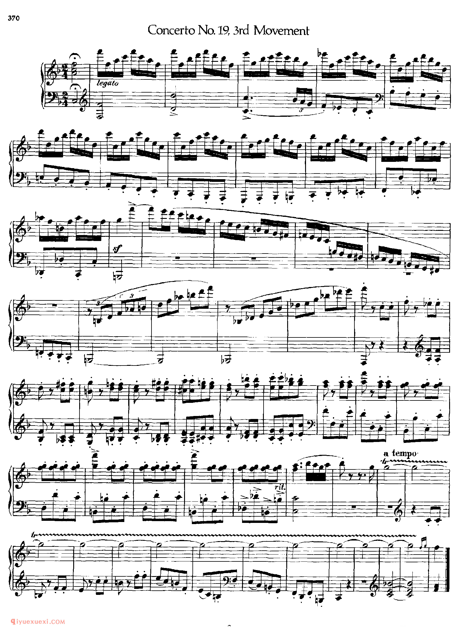 莫扎特:第十九钢琴协奏曲 MOZART: Piano Concerto No.19_华彩_莫扎特钢琴谱