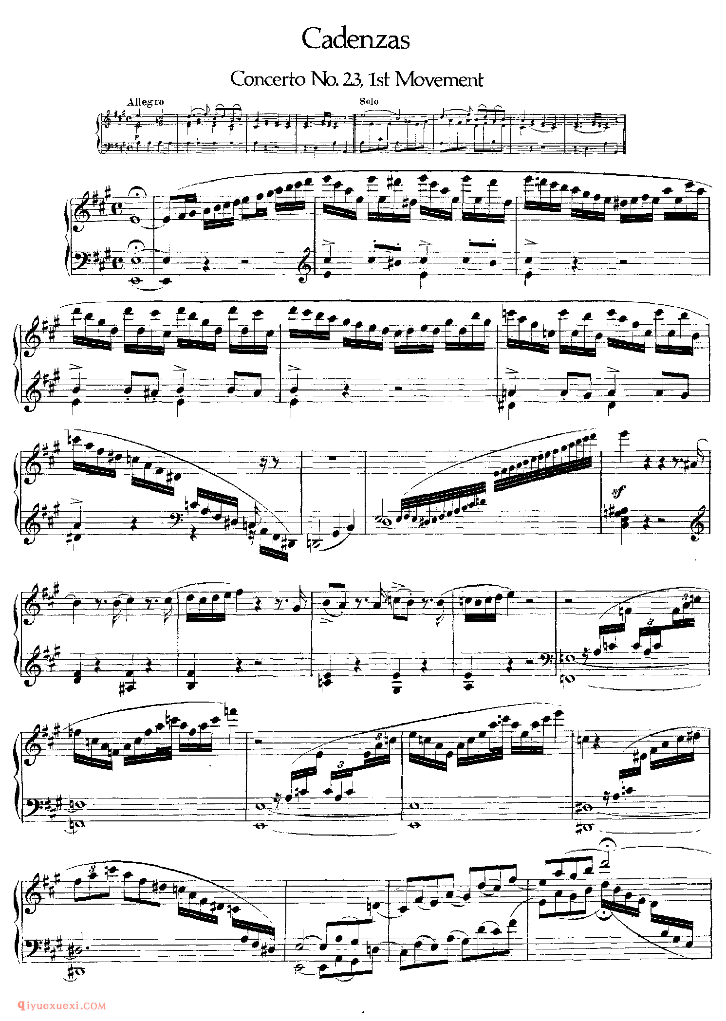 莫扎特:第二十三钢琴协奏曲 MOZART: Piano Concerto No.23_华彩_莫扎特钢琴谱