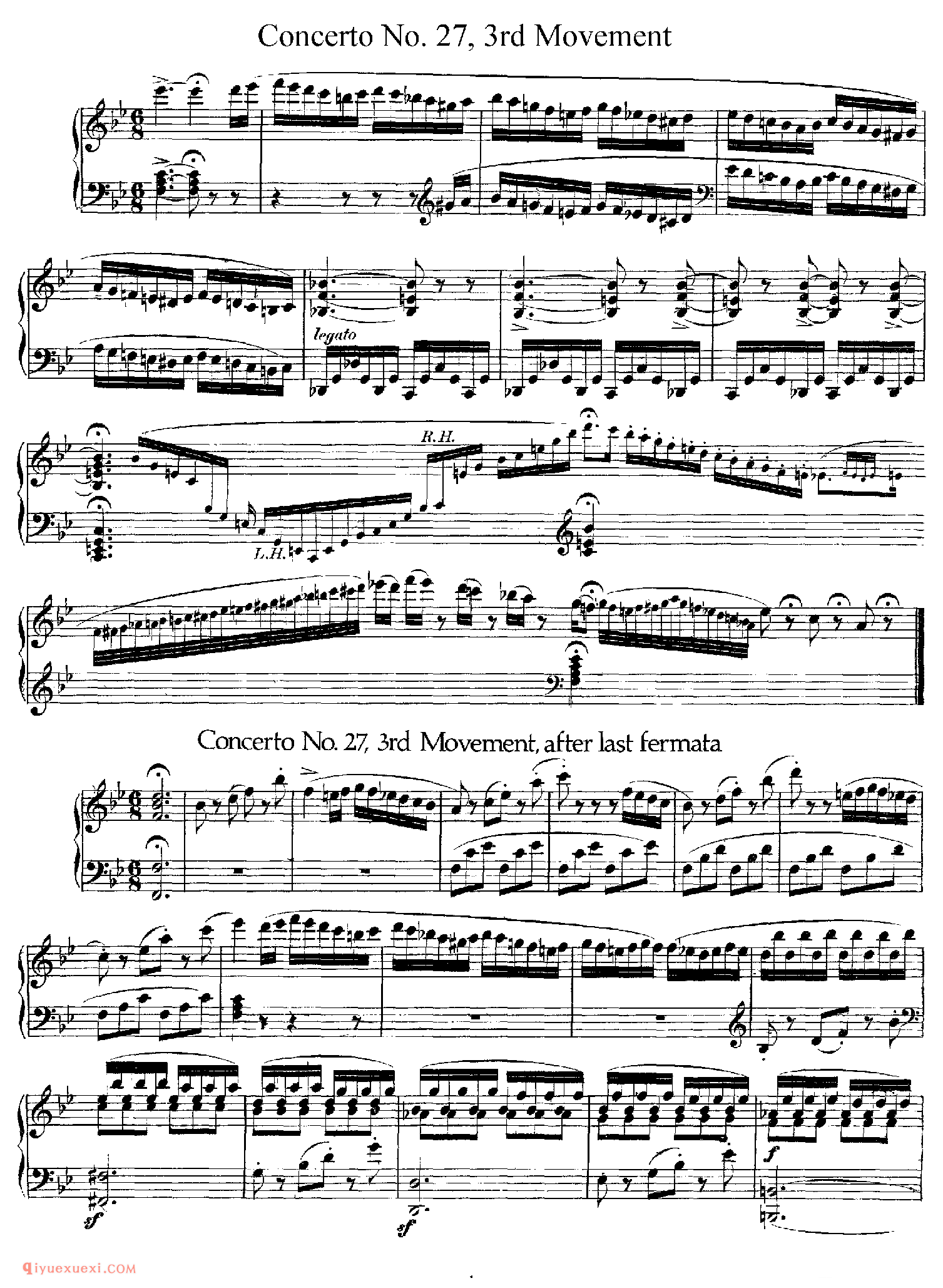 莫扎特:第二十七钢琴协奏曲 MOZART: Piano Concerto No.27_华彩_莫扎特钢琴谱