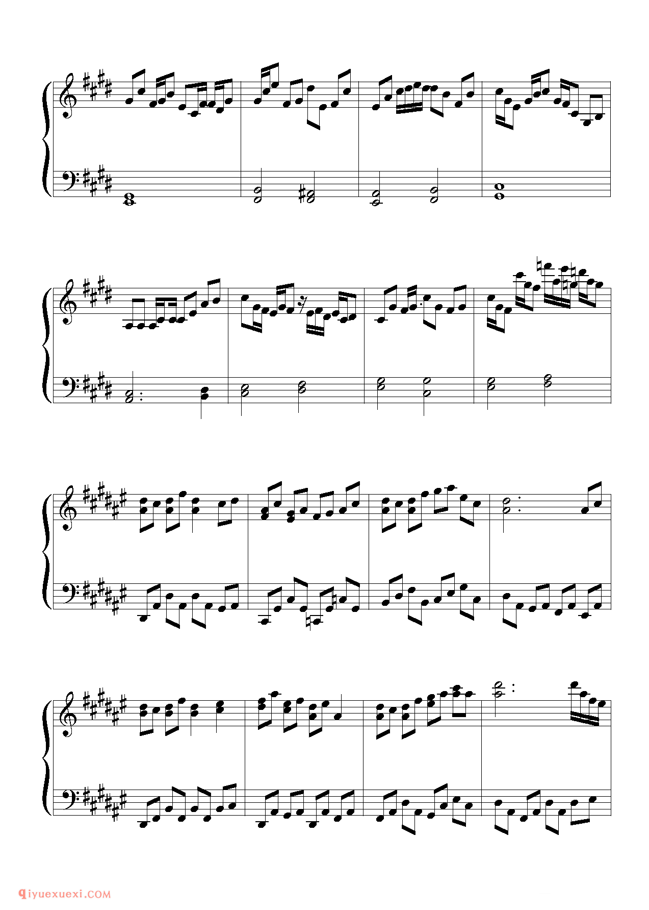 [東方ピアノEasyモード楽譜][normal][4]可愛い大戦争のリフレーン_东方(project)钢琴谱