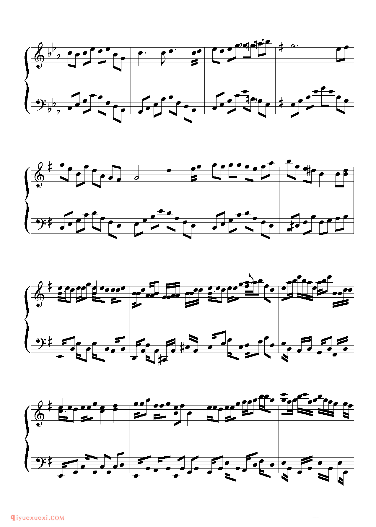 [東方ピアノEasyモード楽譜][normal][4]可愛い大戦争のリフレーン_东方(project)钢琴谱