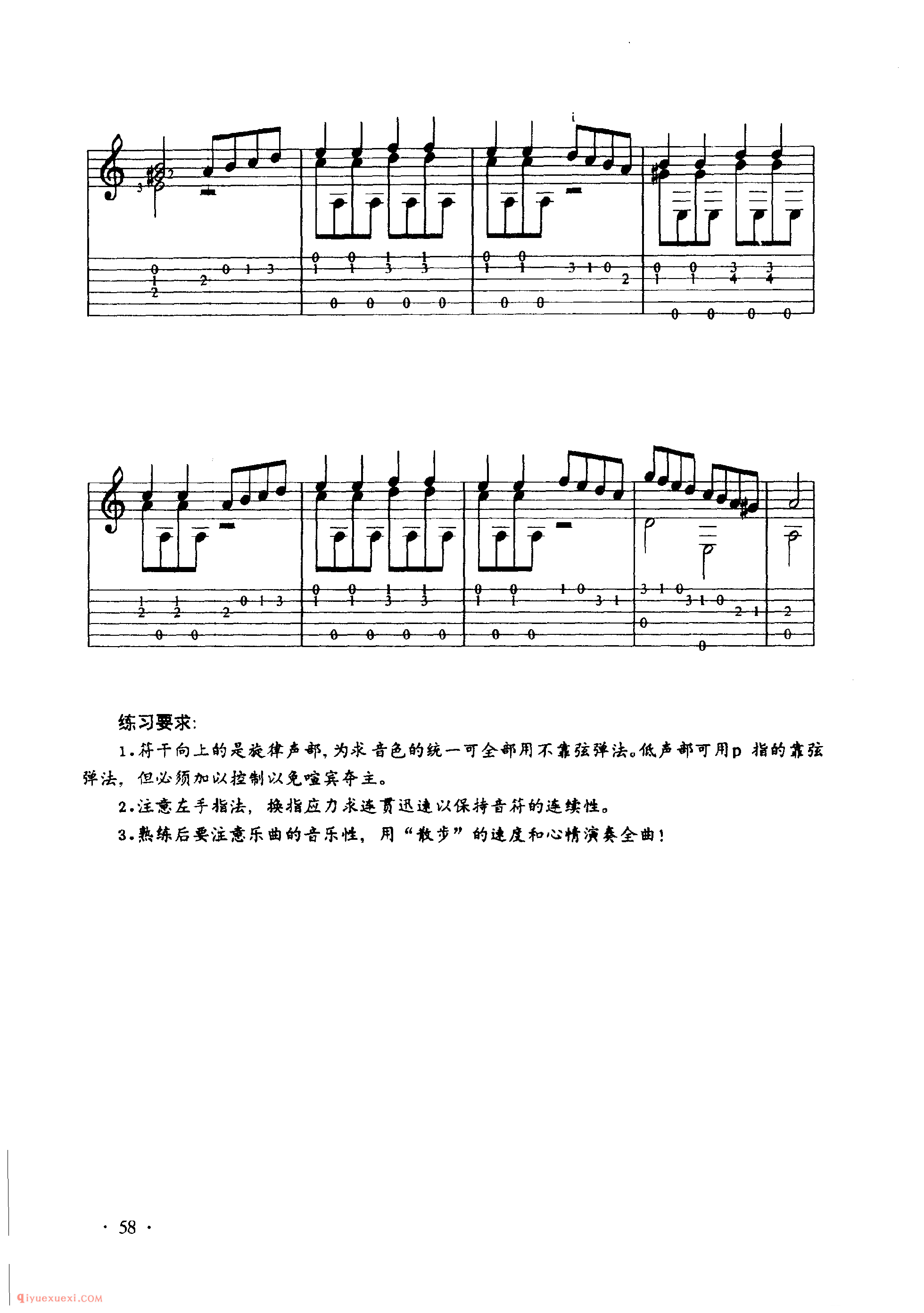 吉他A小调