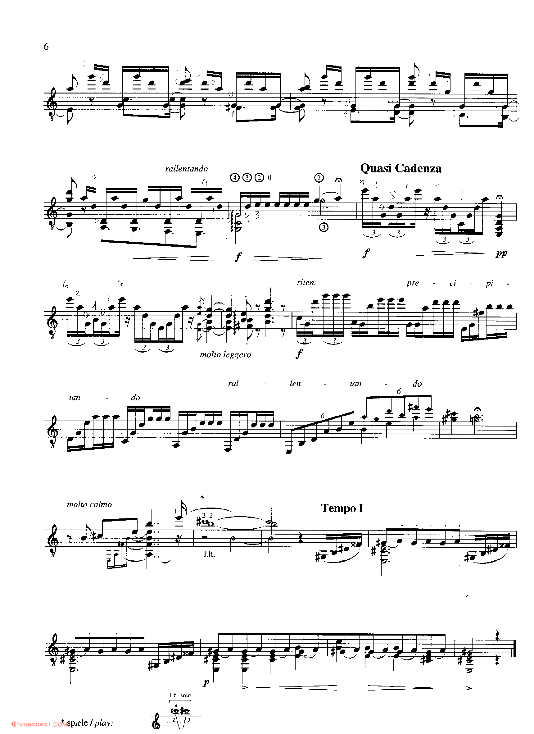 Time and Space_多明尼康尼(Carlo Domeniconi)古典吉他乐曲五线谱