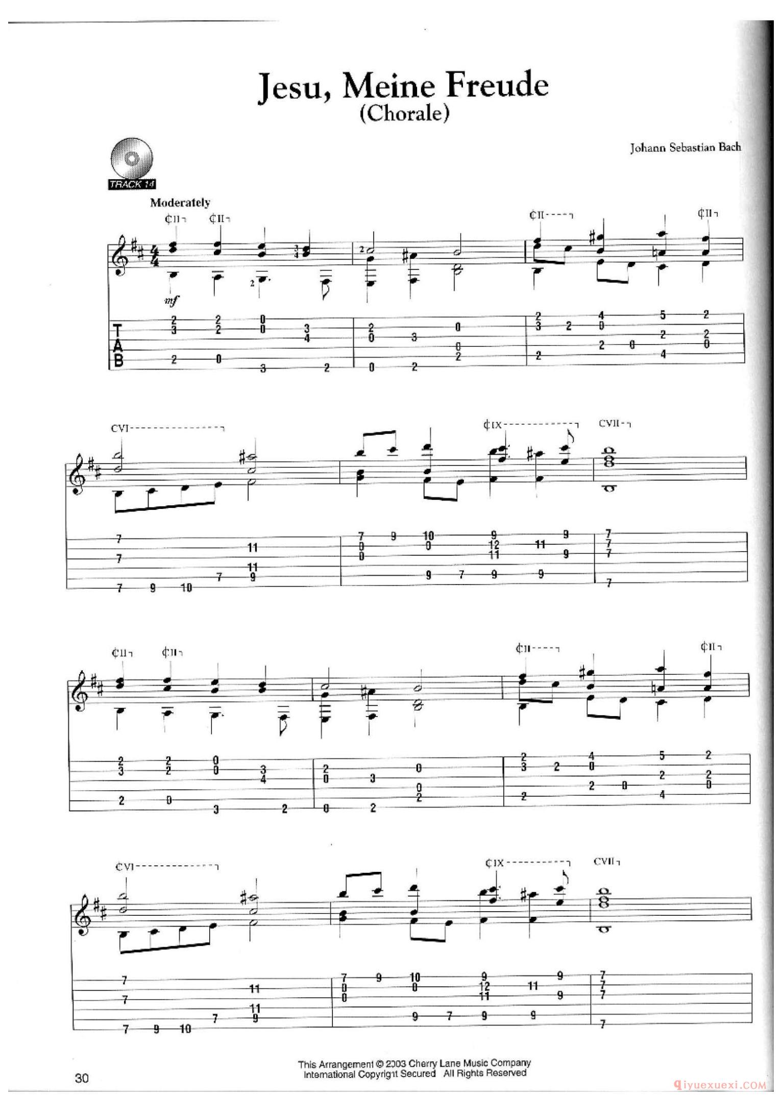 Jesu, Meine Freude (Chorale)_Johann Sebasrian Bach_古典吉他独奏曲