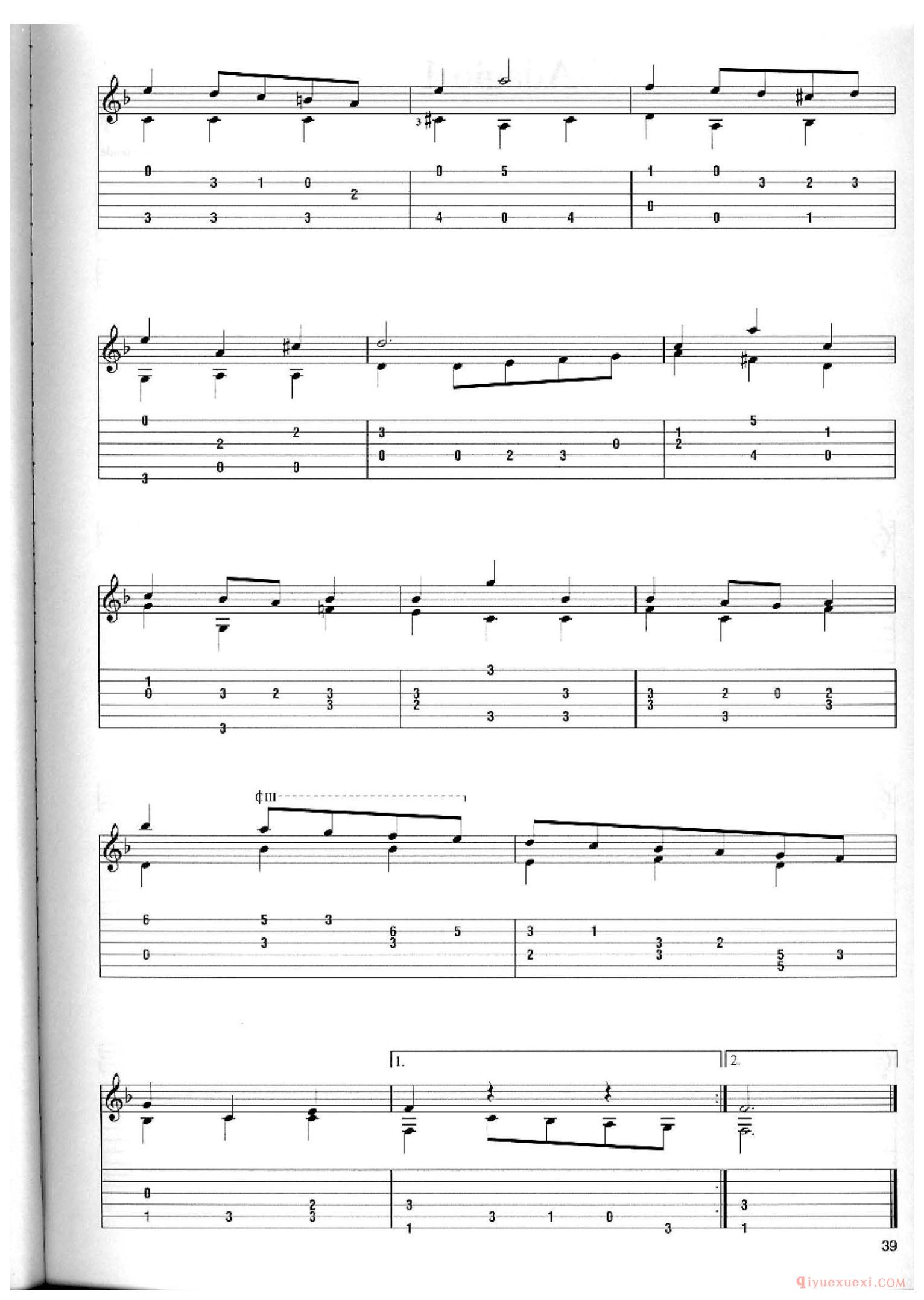 Minuet_George Frederick Handel_古典吉他独奏曲