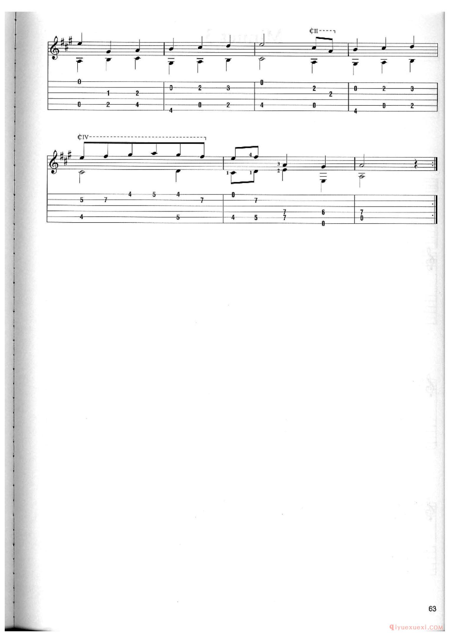 Minuet 1_Wolfgang Amadeus Mozart_古典吉他独奏曲