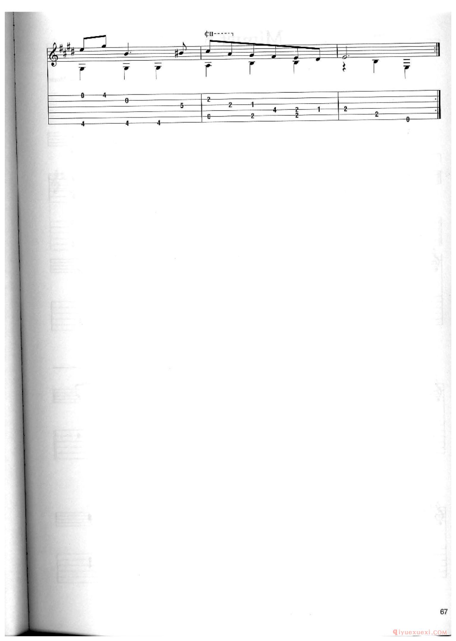 Minuet 4_Wolfgang Amadeus Mozart_古典吉他独奏曲