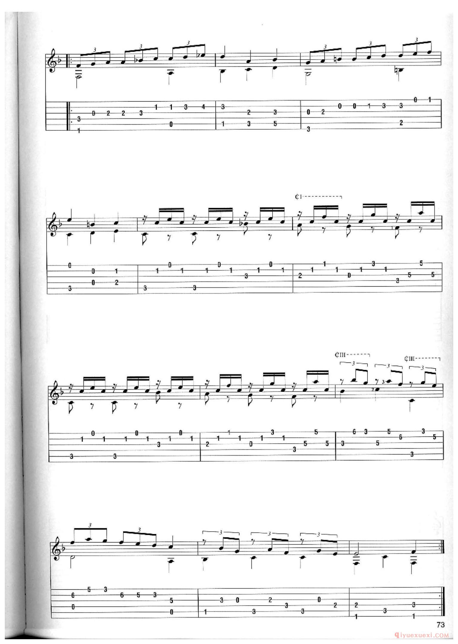 Minuet 7_Wolfgang Amadeus Mozart_古典吉他独奏曲