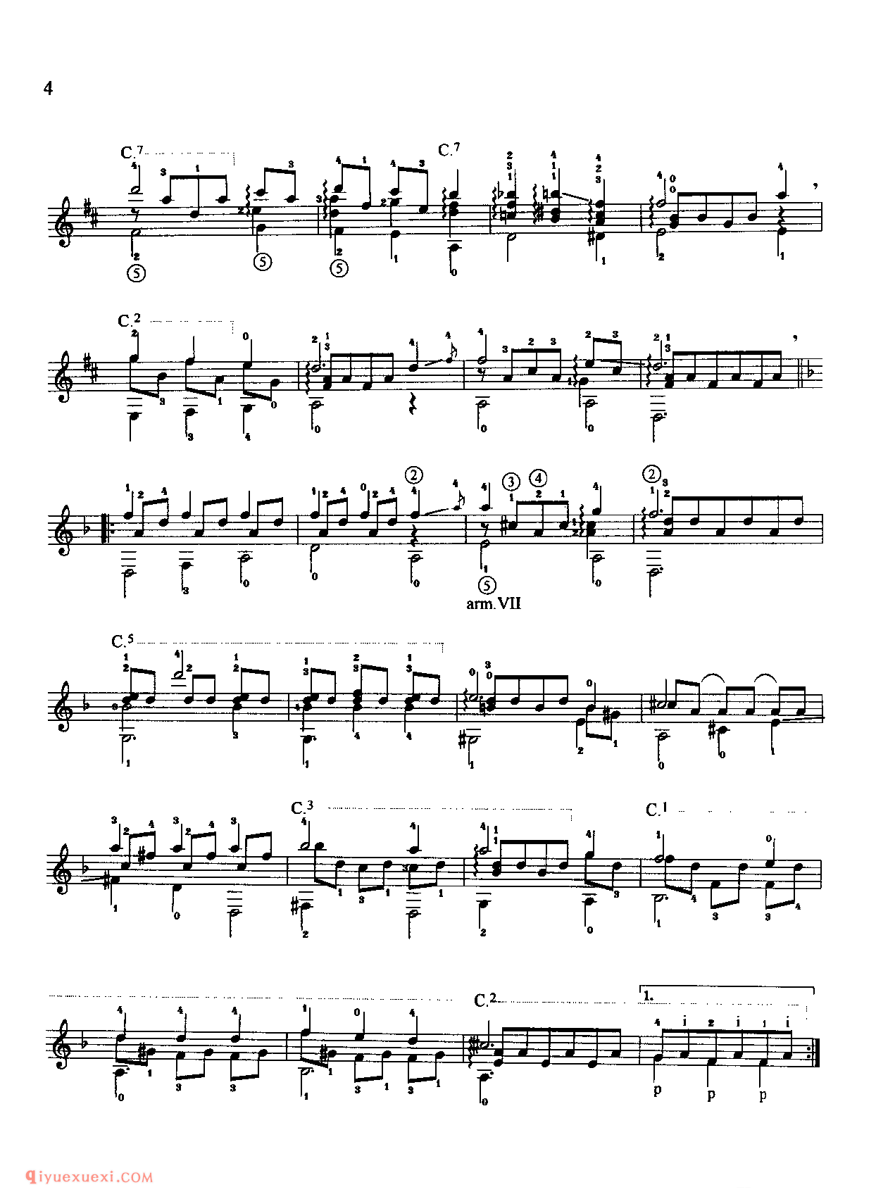 祈祷［巴拉圭］巴里奥斯曲_吉他大师名曲五线谱
