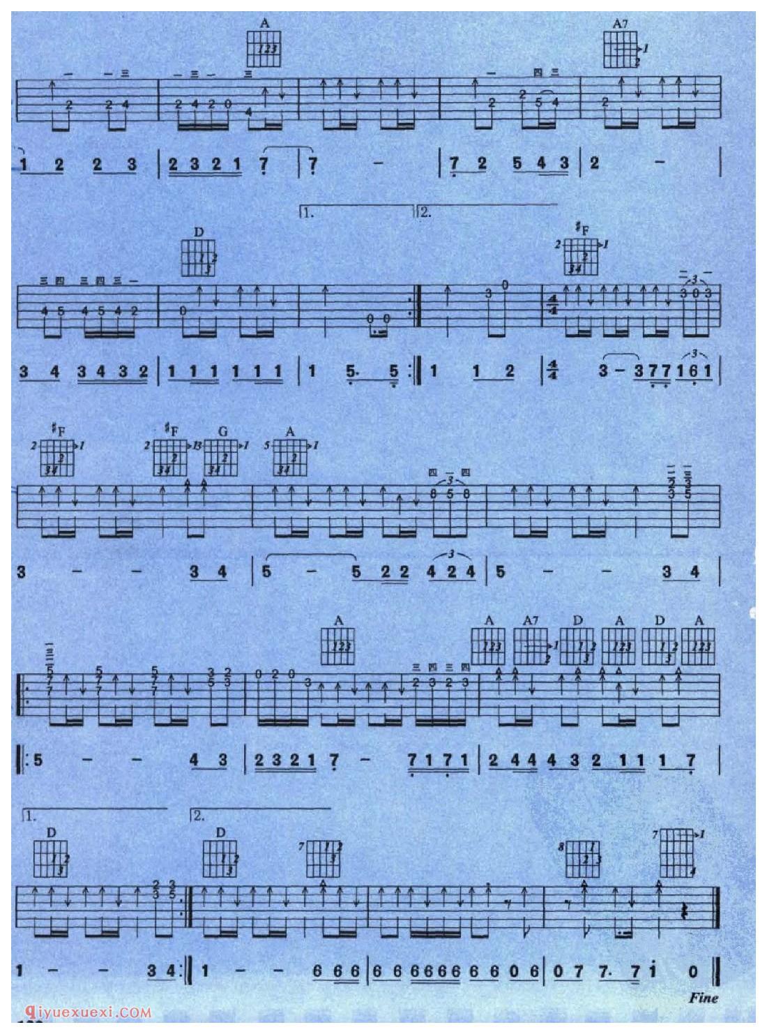 西班牙斗牛士_西班牙乐曲_吉他指弹独奏六线谱