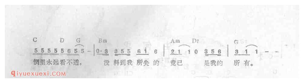 一生何求_陈百强_吉他弹唱简谱