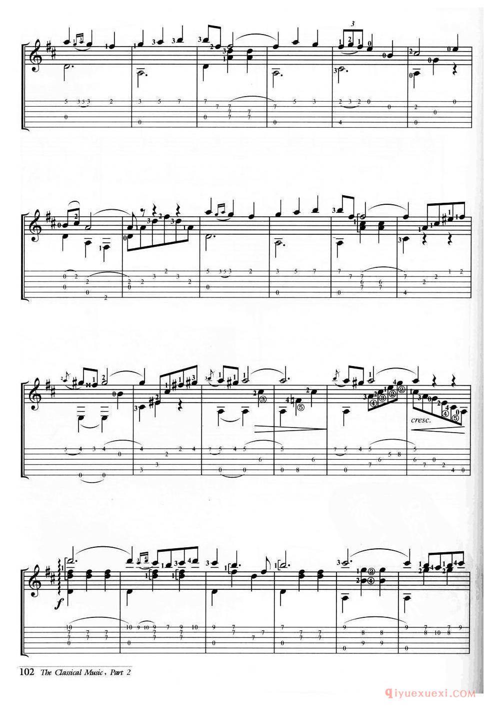 小夜曲(里卡多·德里戈)外国古典名曲吉他乐谱