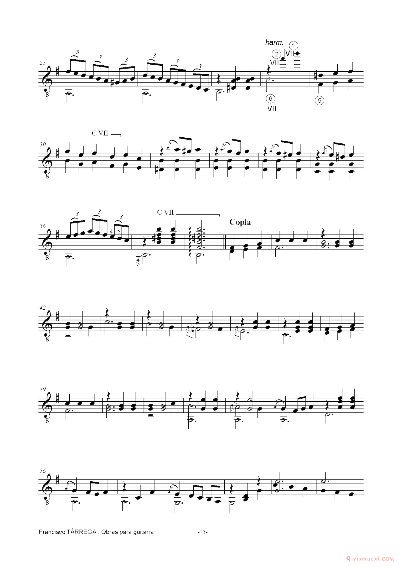LA CARTAGENERA_泰雷加古典吉他乐曲谱