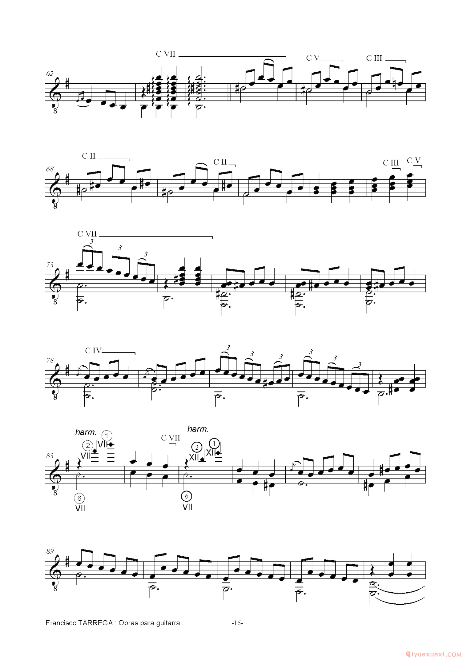 LA CARTAGENERA_泰雷加古典吉他乐曲谱