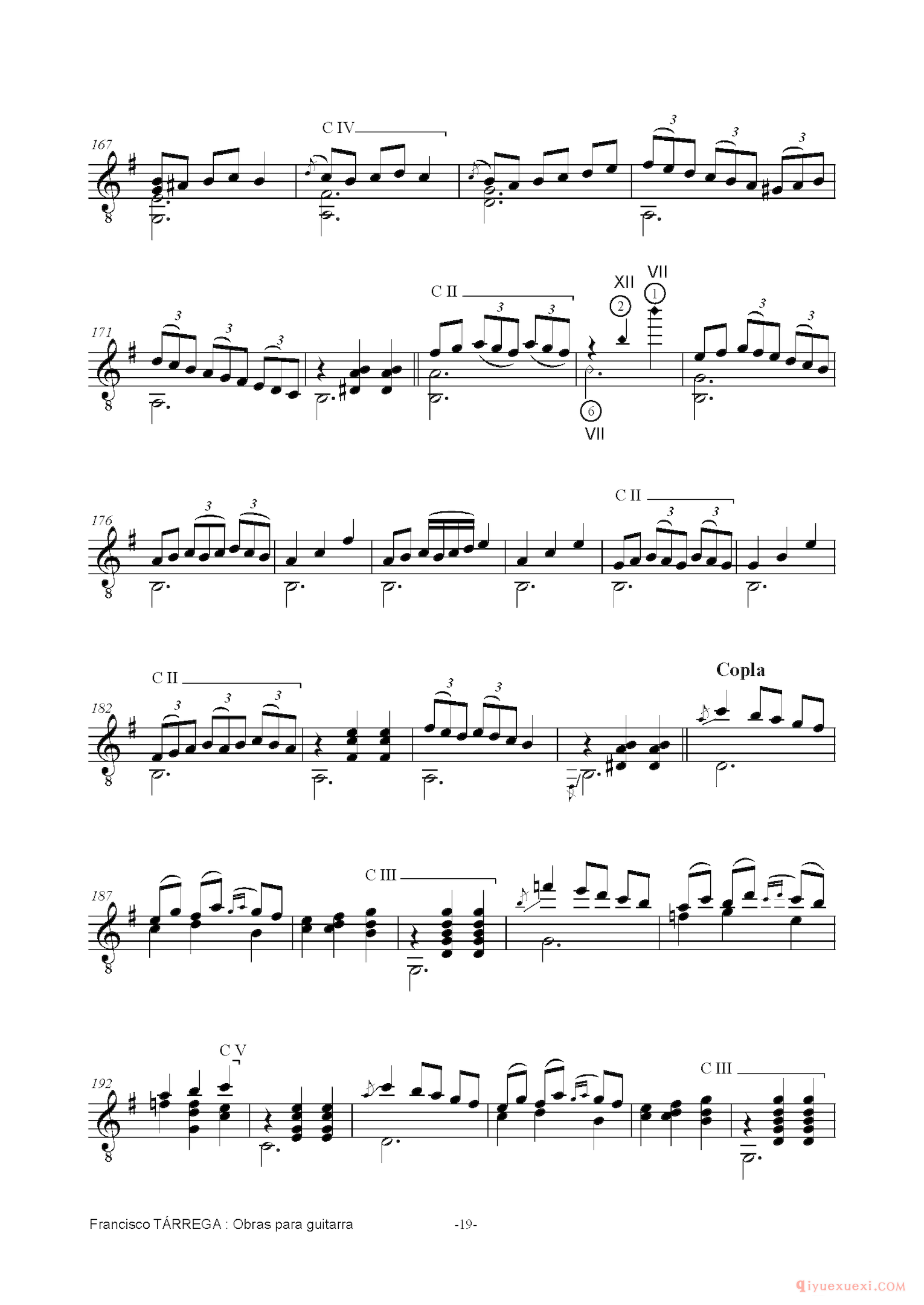 LA CARTAGENERA_泰雷加古典吉他乐曲谱