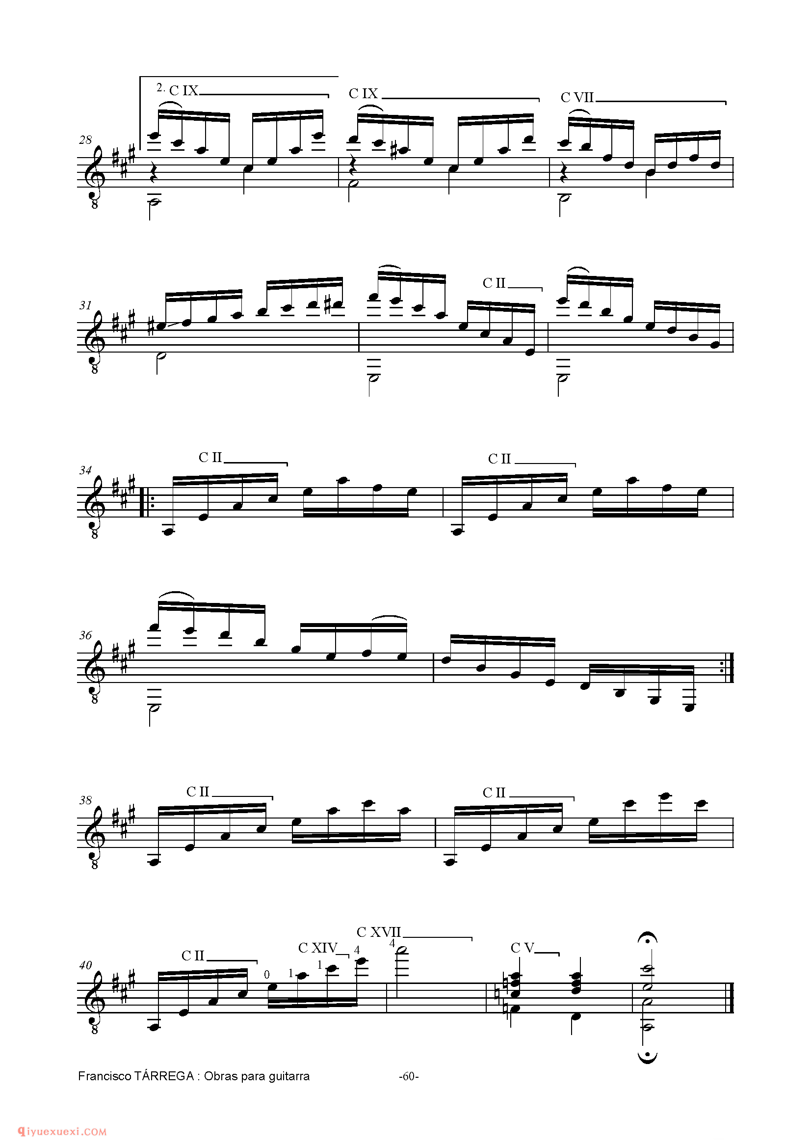 ESTUDIO EN ARPEGIos_泰雷加古典吉他乐曲谱