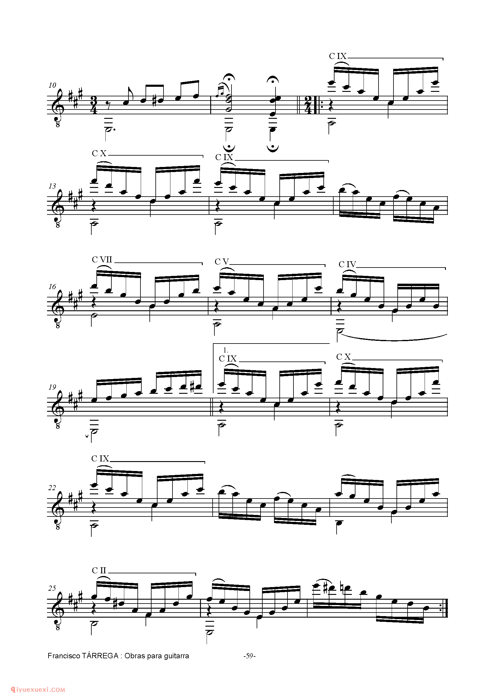 ESTUDIO EN ARPEGIos_泰雷加古典吉他乐曲谱