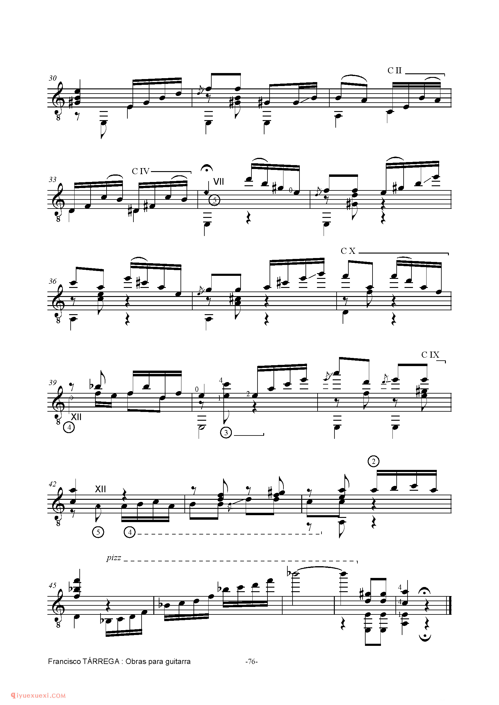 MARIA_泰雷加古典吉他乐曲谱