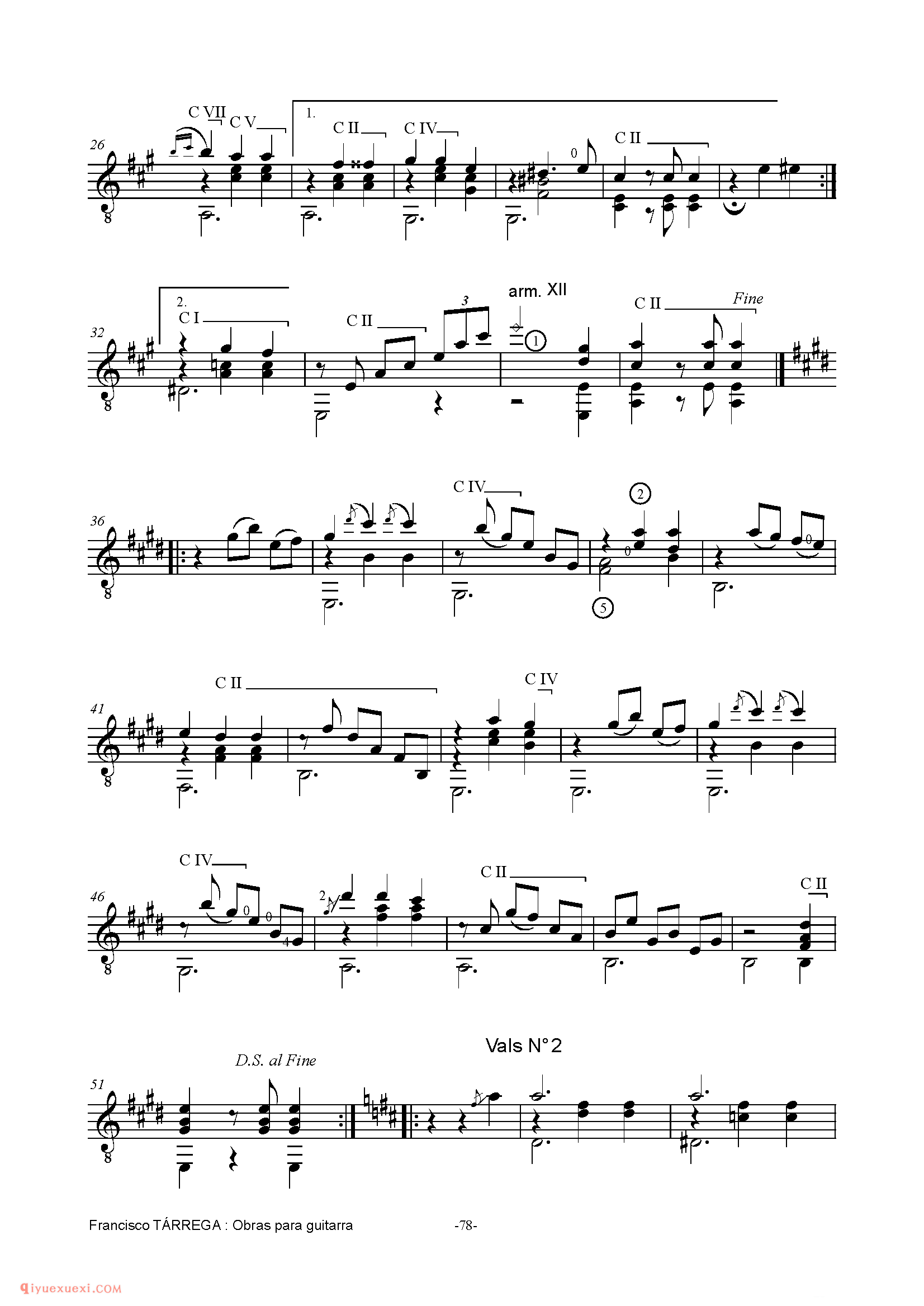 LAS DOS HERMANITAS_泰雷加古典吉他乐曲谱