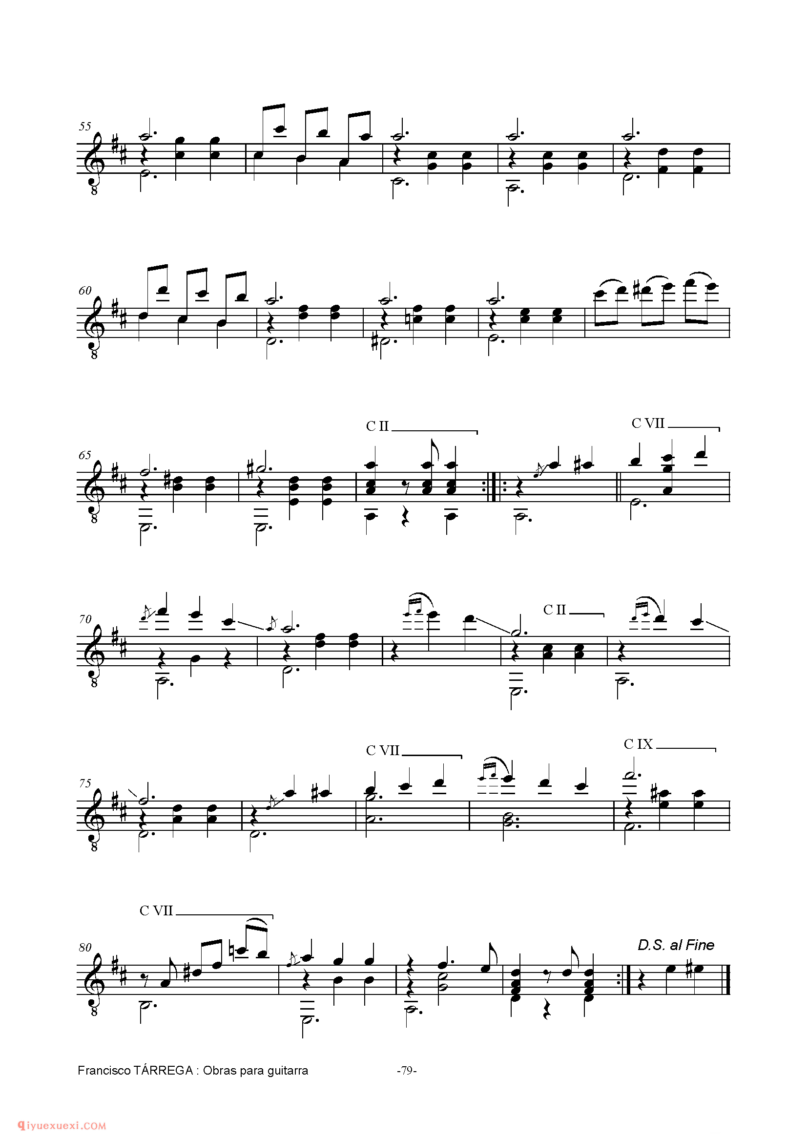 LAS DOS HERMANITAS_泰雷加古典吉他乐曲谱