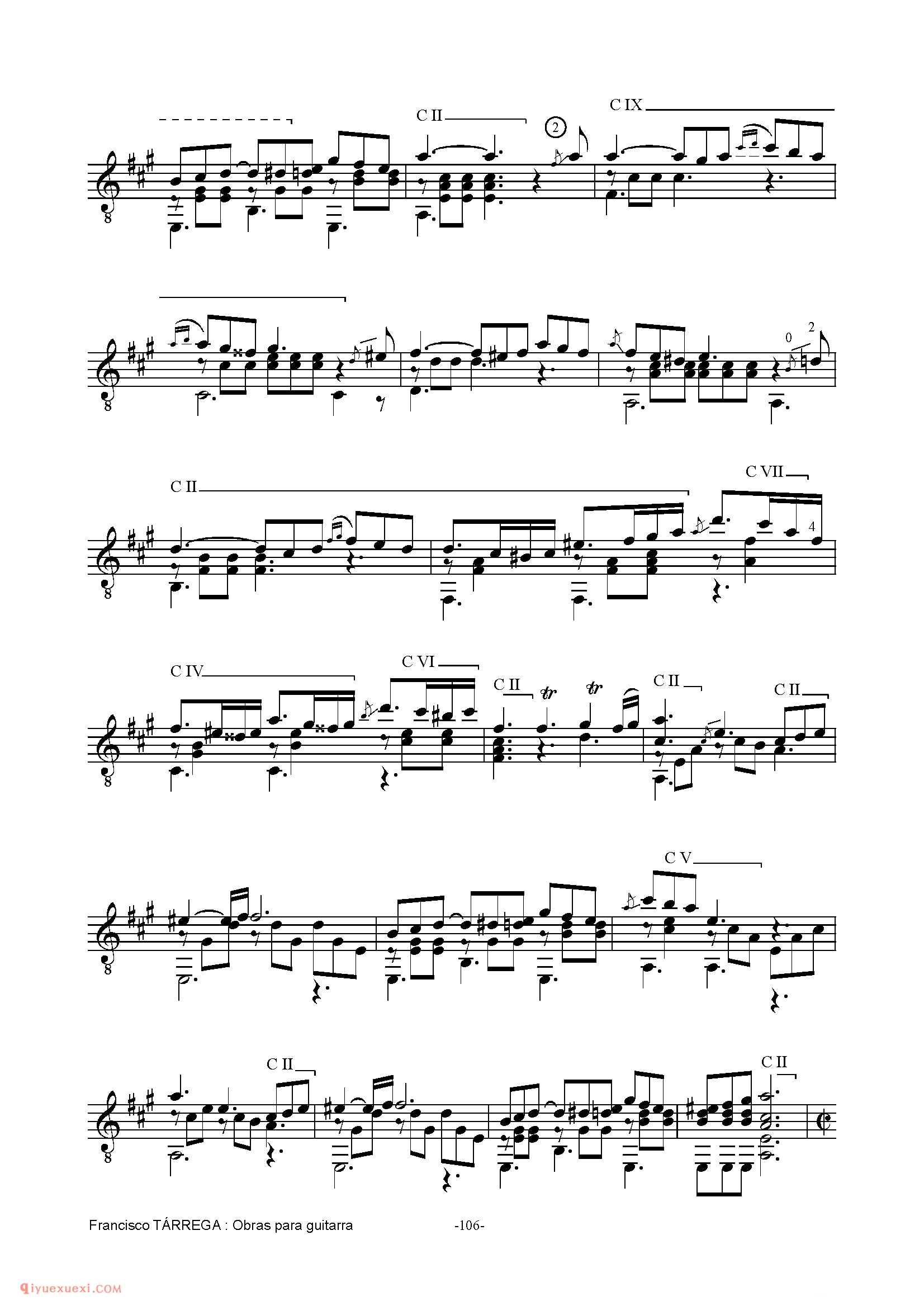 EL CARNAVAL DE VENECIA_泰雷加古典吉他乐曲谱