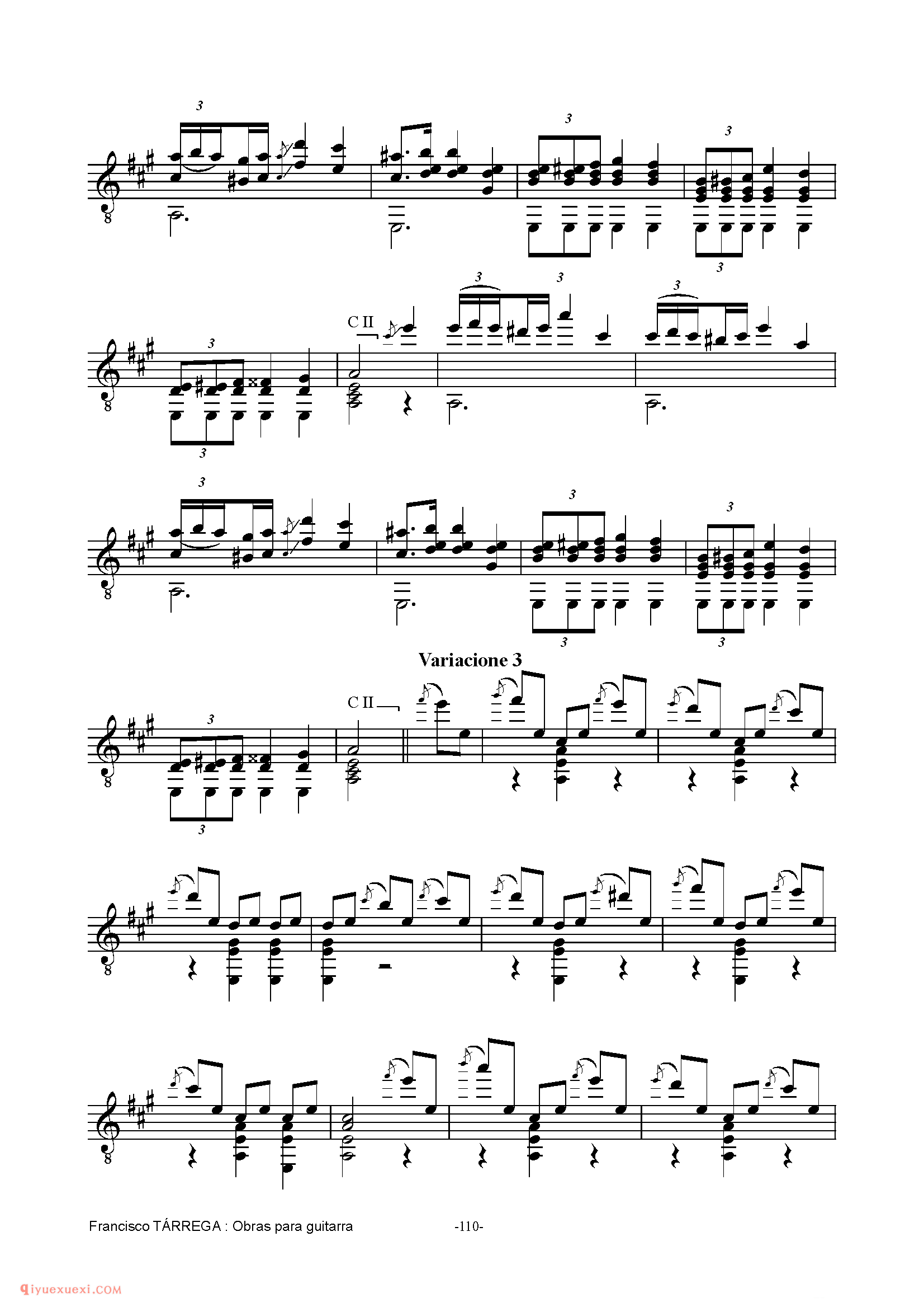 EL CARNAVAL DE VENECIA_泰雷加古典吉他乐曲谱