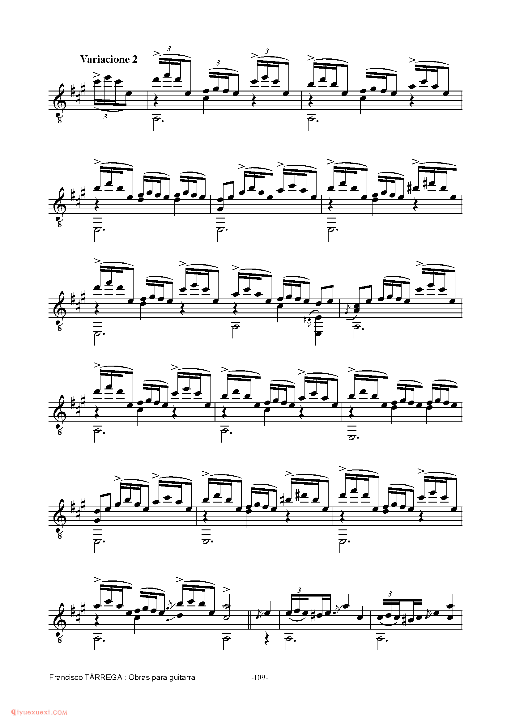 EL CARNAVAL DE VENECIA_泰雷加古典吉他乐曲谱