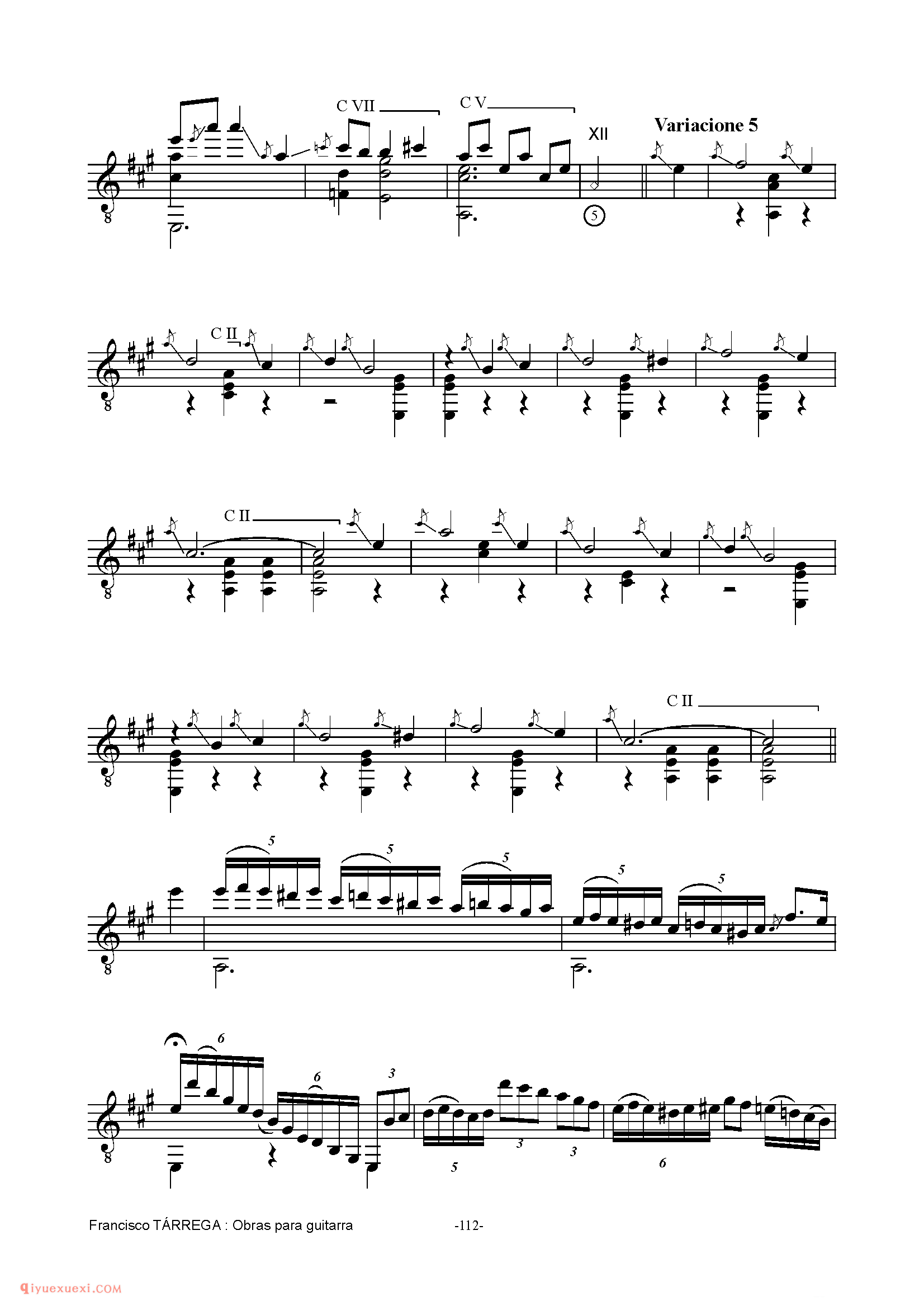 EL CARNAVAL DE VENECIA_泰雷加古典吉他乐曲谱