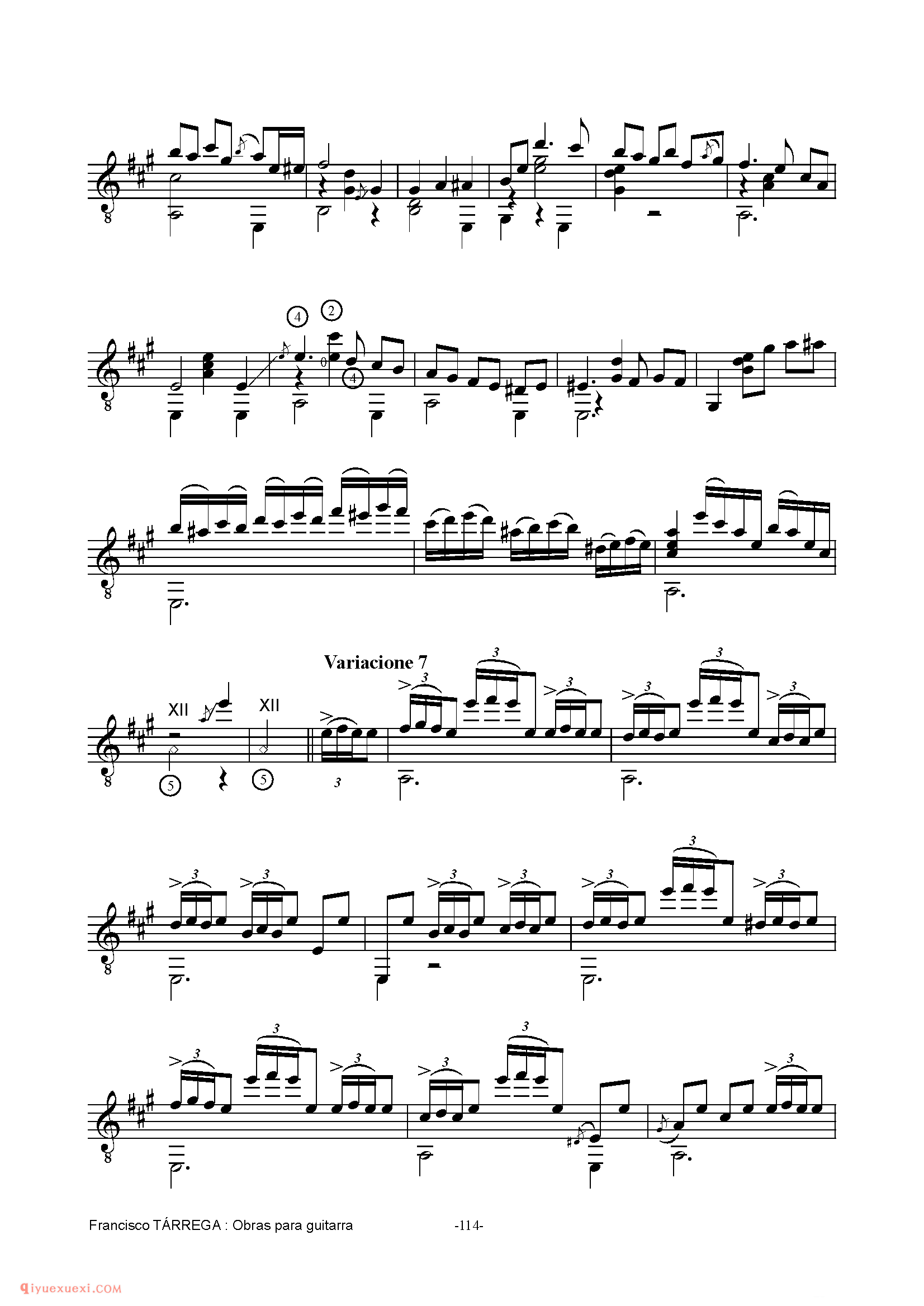 EL CARNAVAL DE VENECIA_泰雷加古典吉他乐曲谱