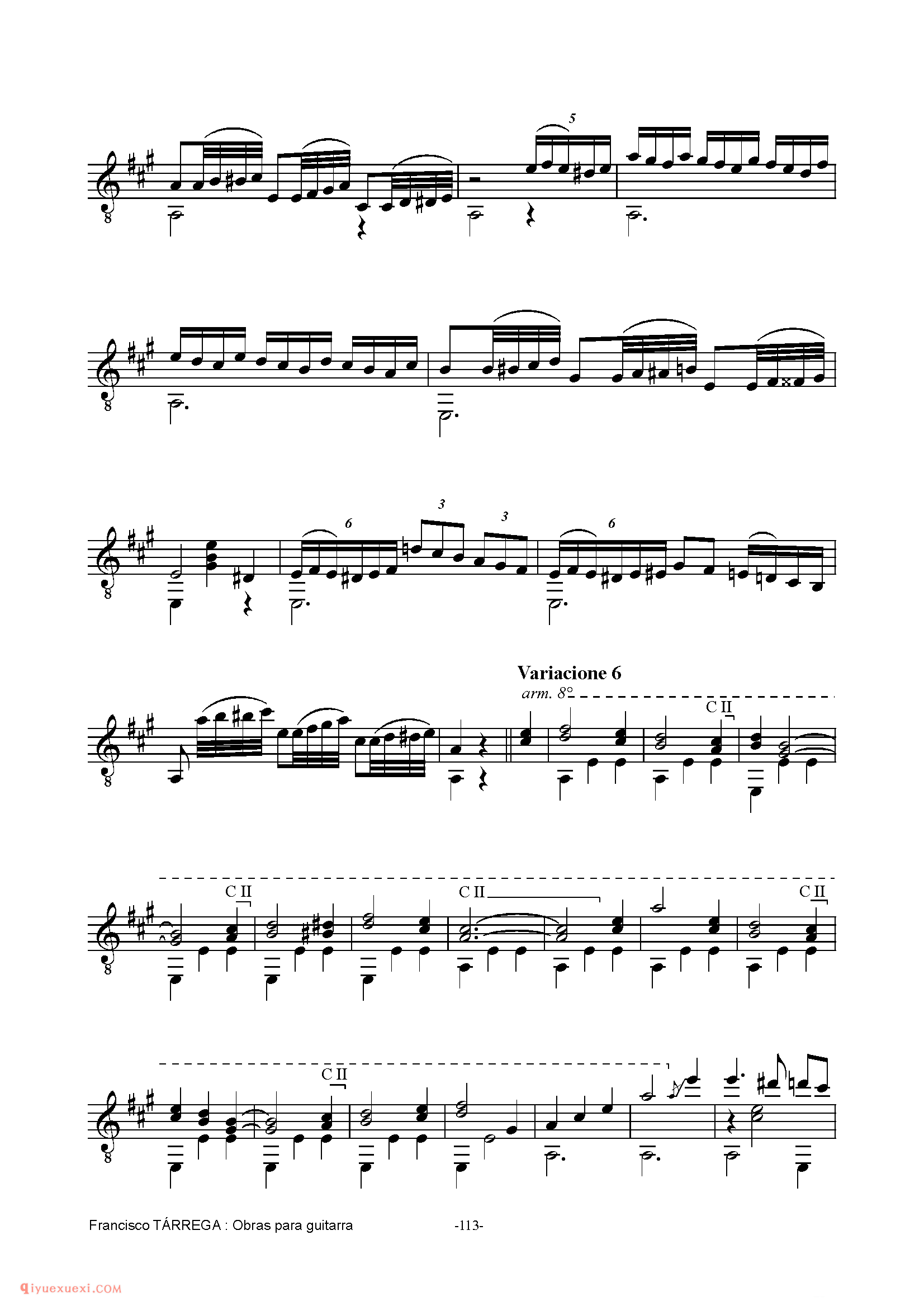 EL CARNAVAL DE VENECIA_泰雷加古典吉他乐曲谱