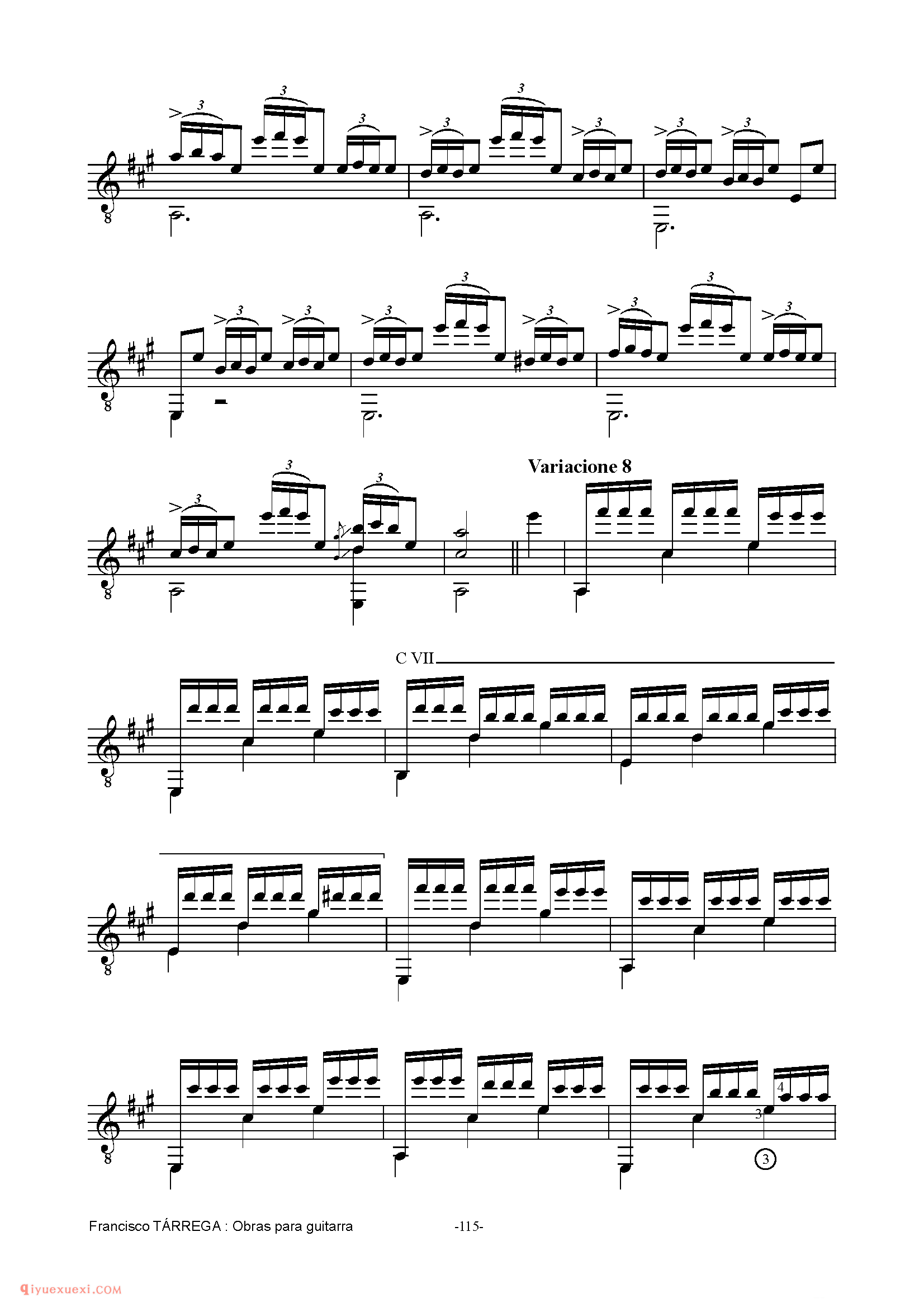 EL CARNAVAL DE VENECIA_泰雷加古典吉他乐曲谱
