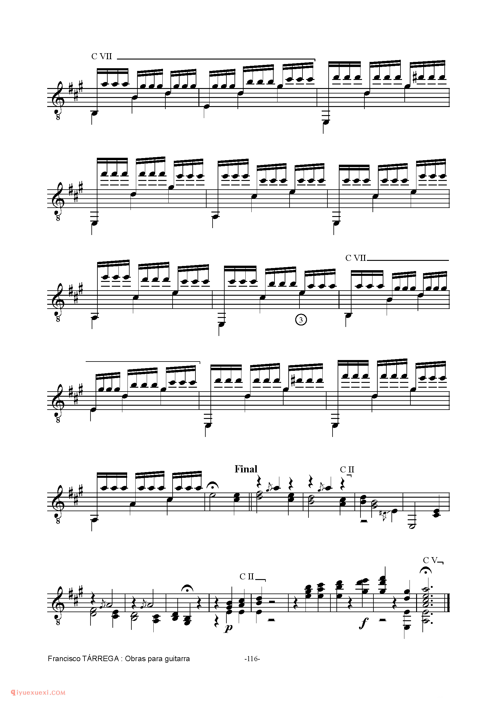 EL CARNAVAL DE VENECIA_泰雷加古典吉他乐曲谱