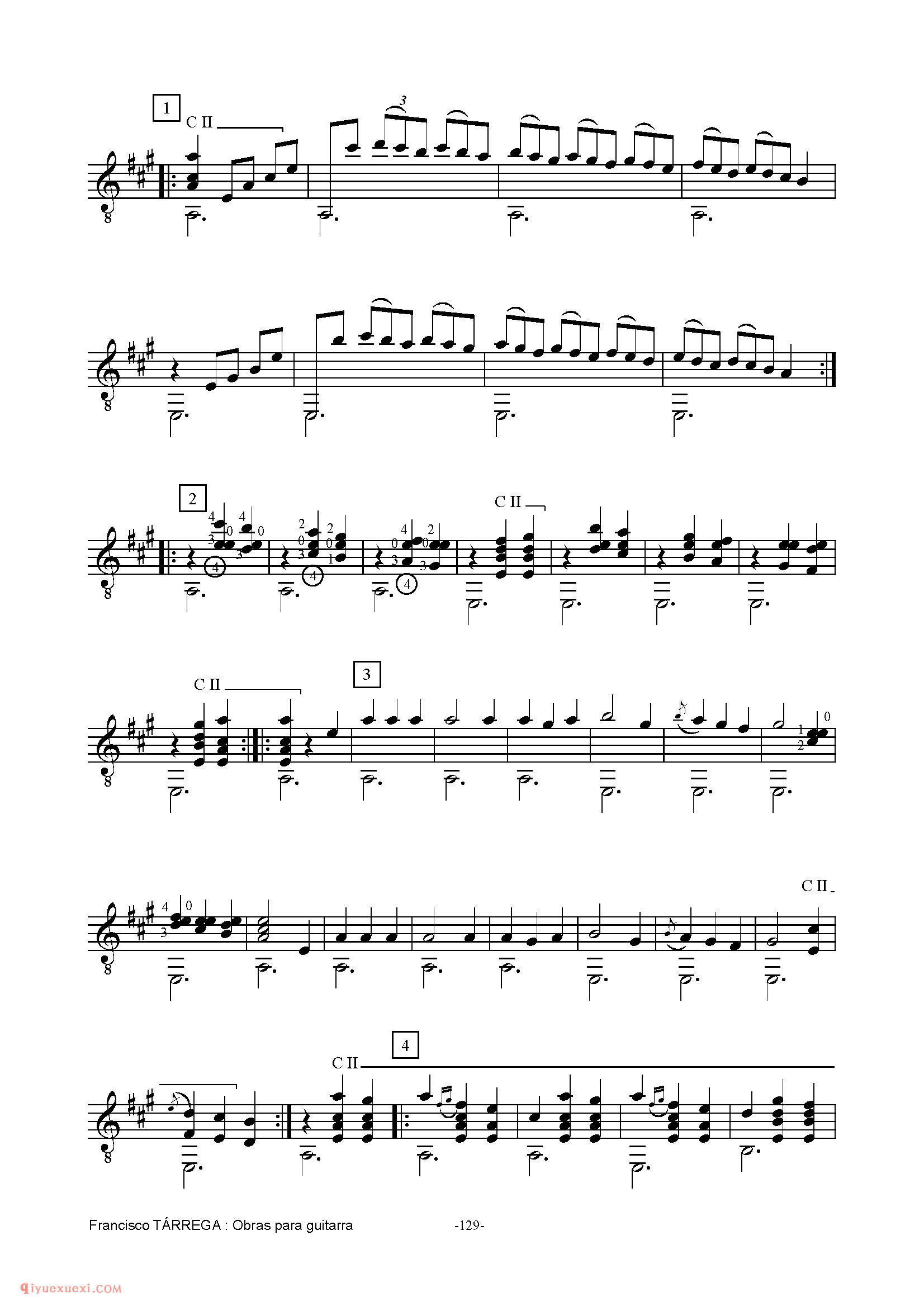 GRAN JOTA DE CONCIERTO_泰雷加古典吉他乐曲谱