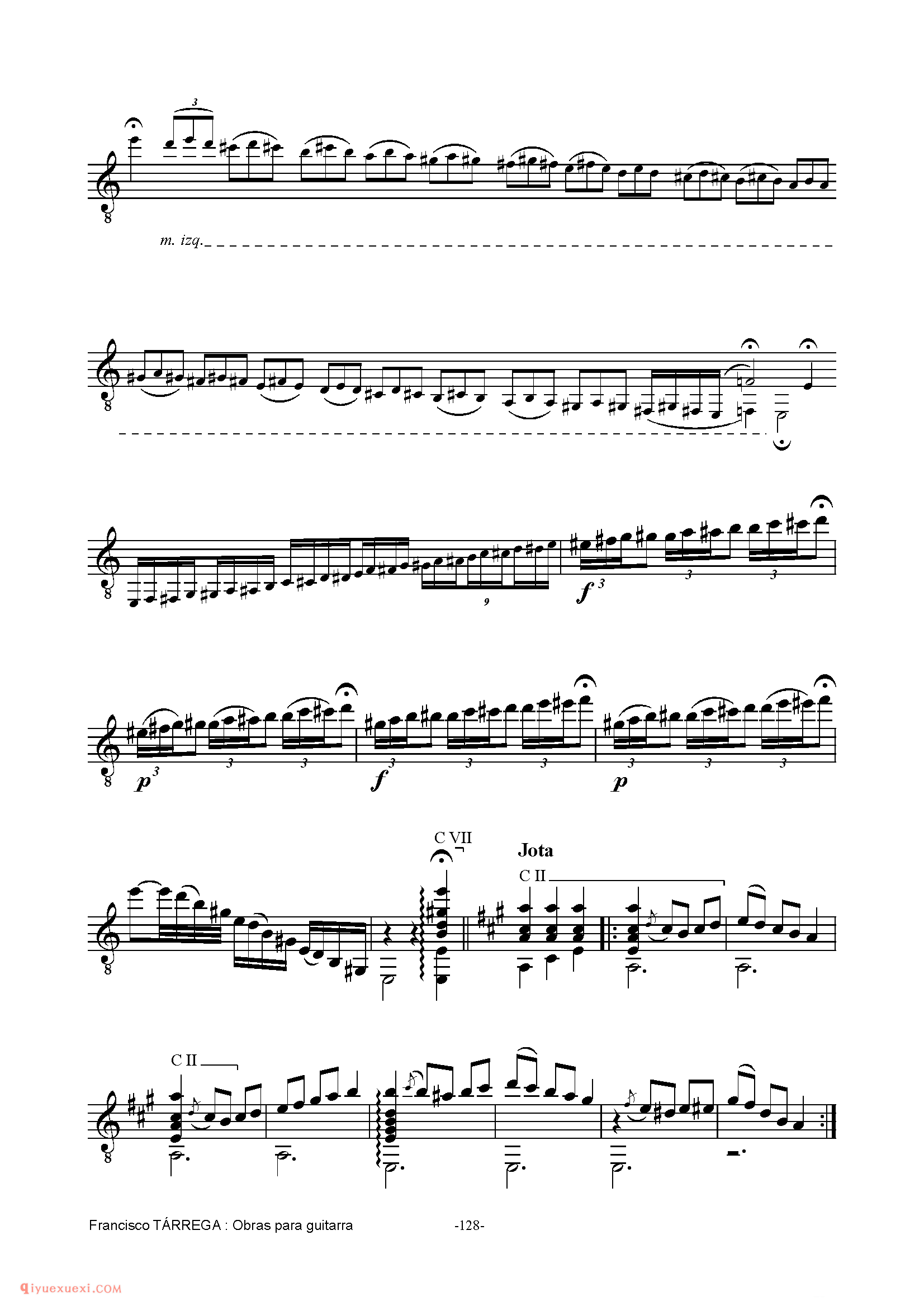 GRAN JOTA DE CONCIERTO_泰雷加古典吉他乐曲谱