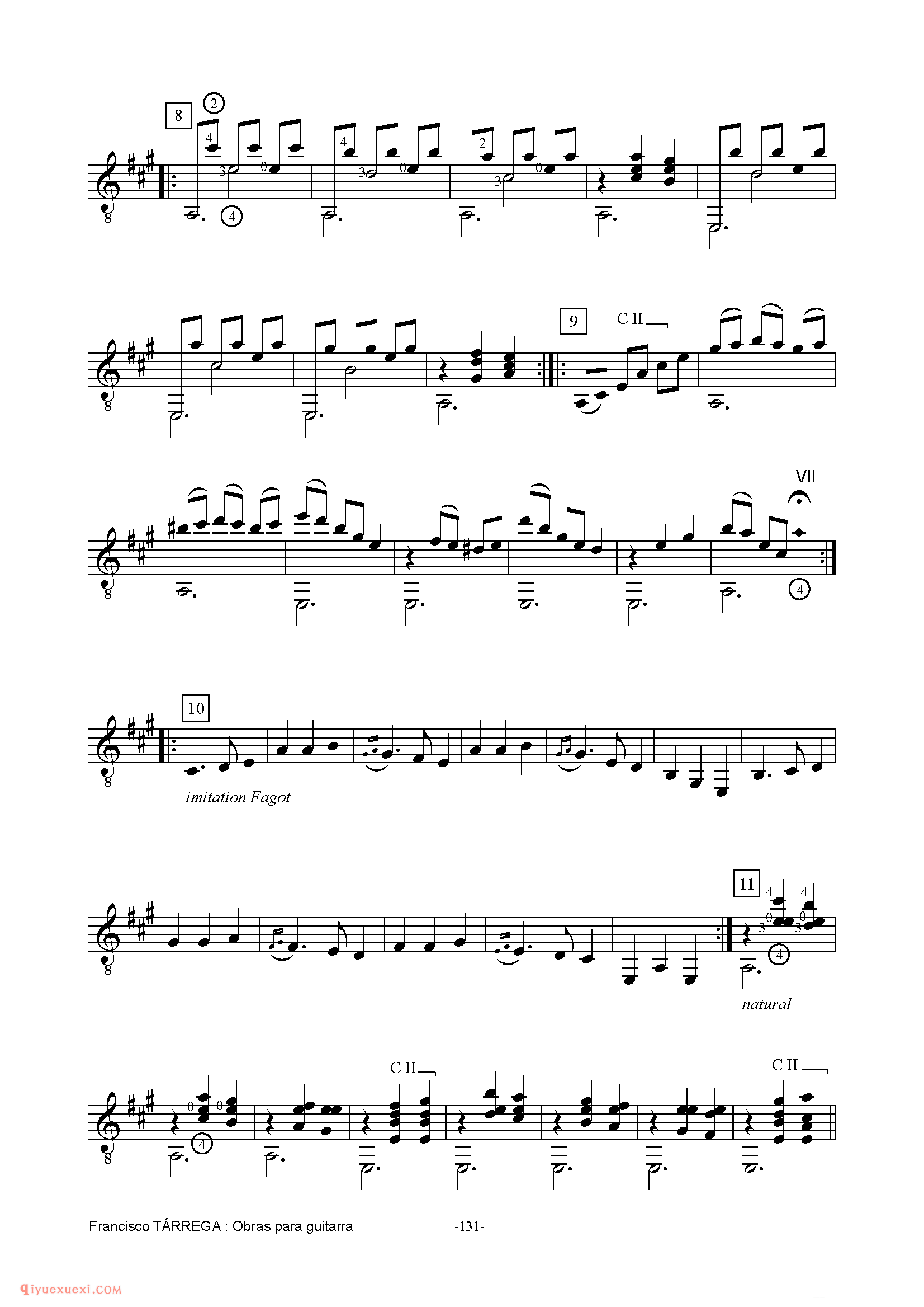 GRAN JOTA DE CONCIERTO_泰雷加古典吉他乐曲谱