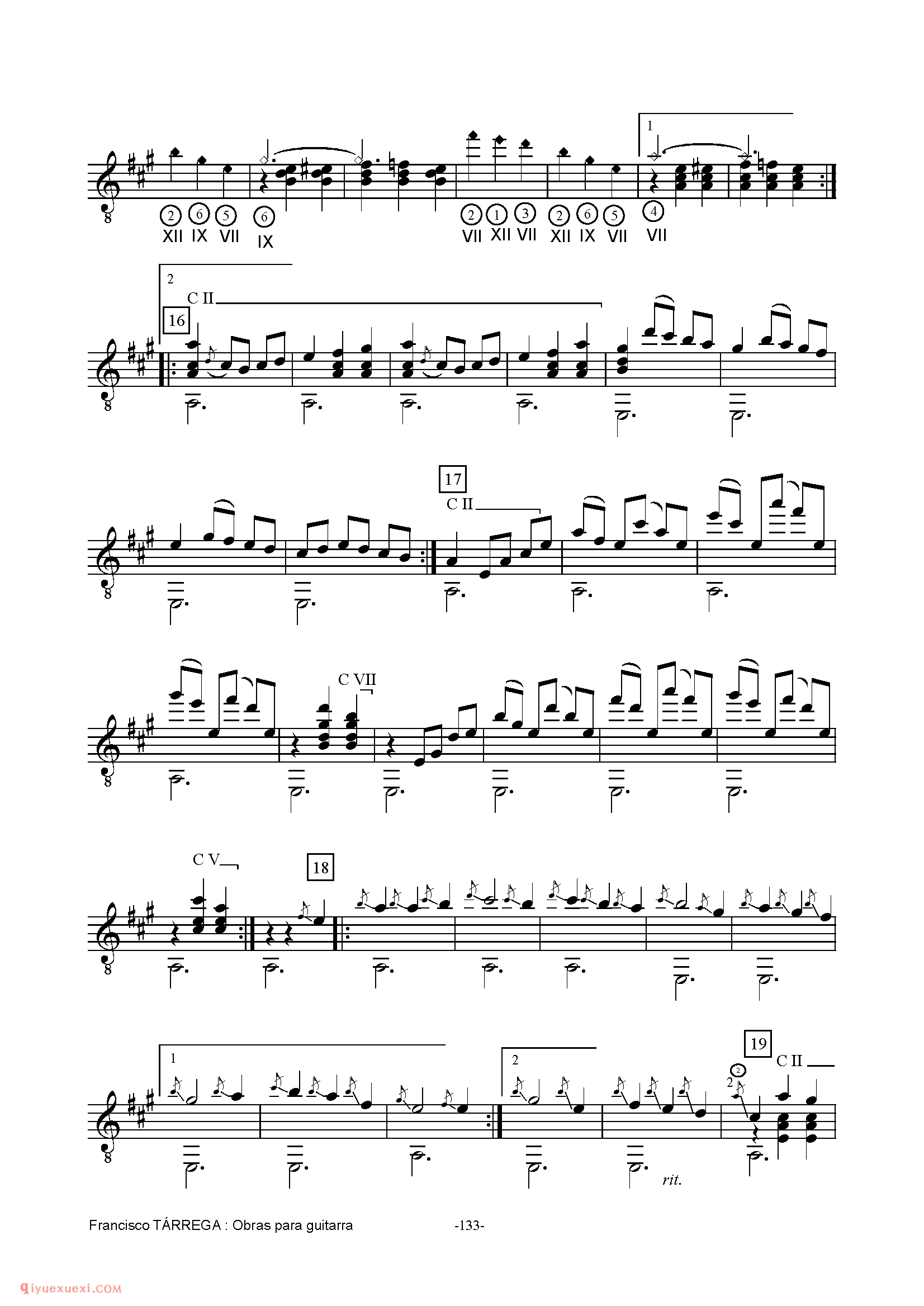 GRAN JOTA DE CONCIERTO_泰雷加古典吉他乐曲谱