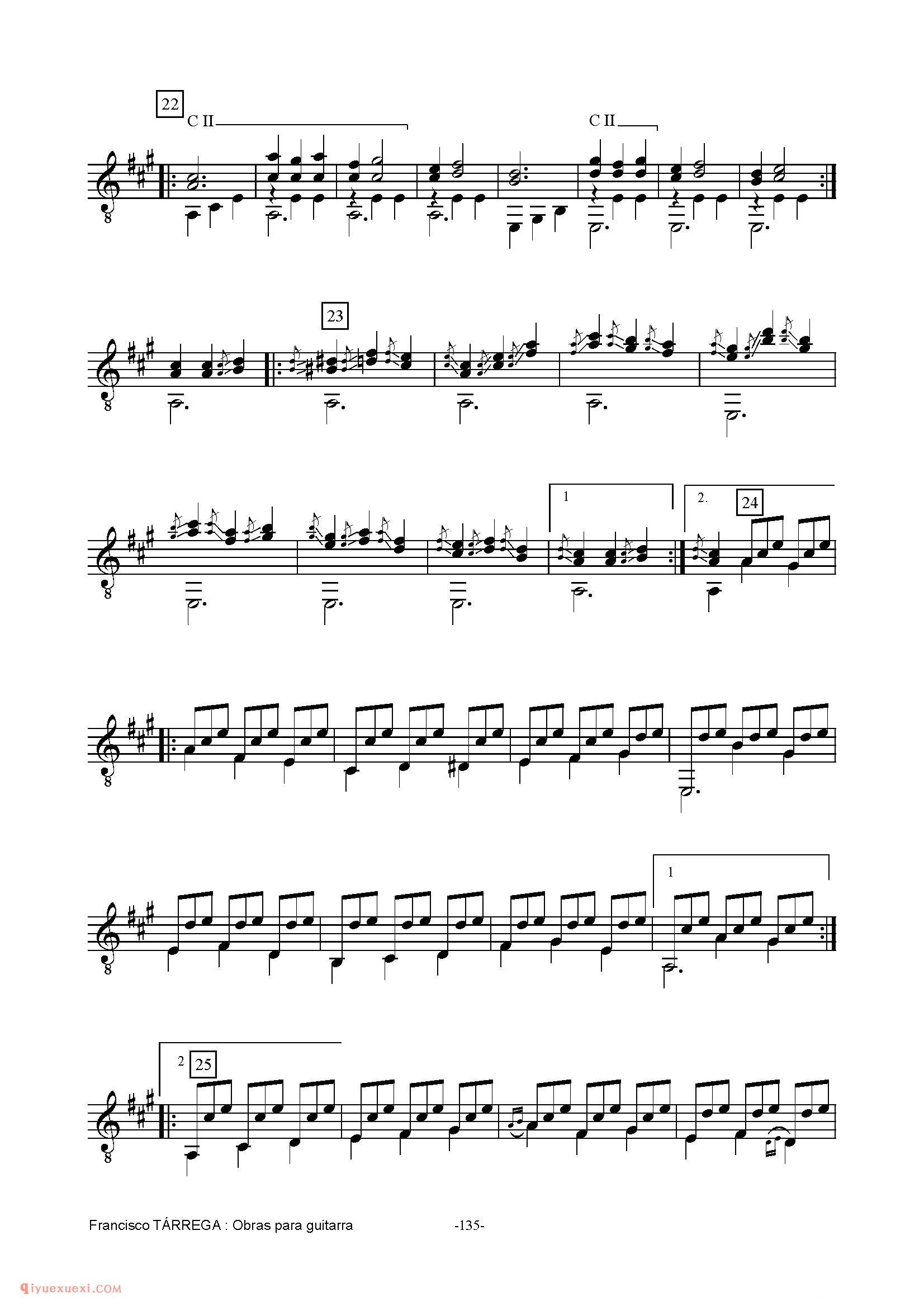 GRAN JOTA DE CONCIERTO_泰雷加古典吉他乐曲谱