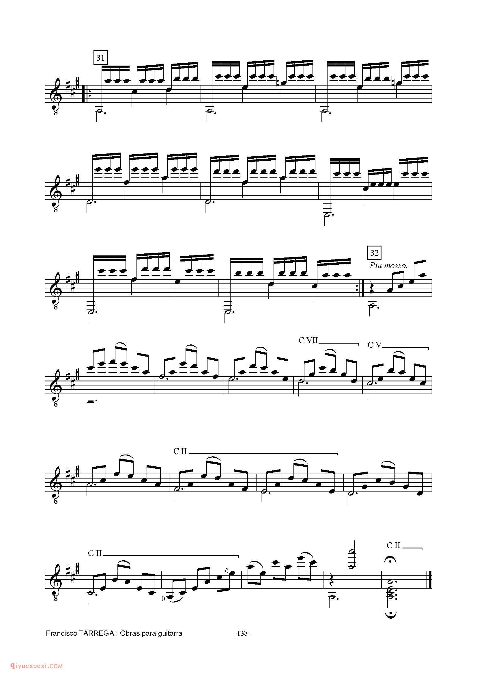 GRAN JOTA DE CONCIERTO_泰雷加古典吉他乐曲谱