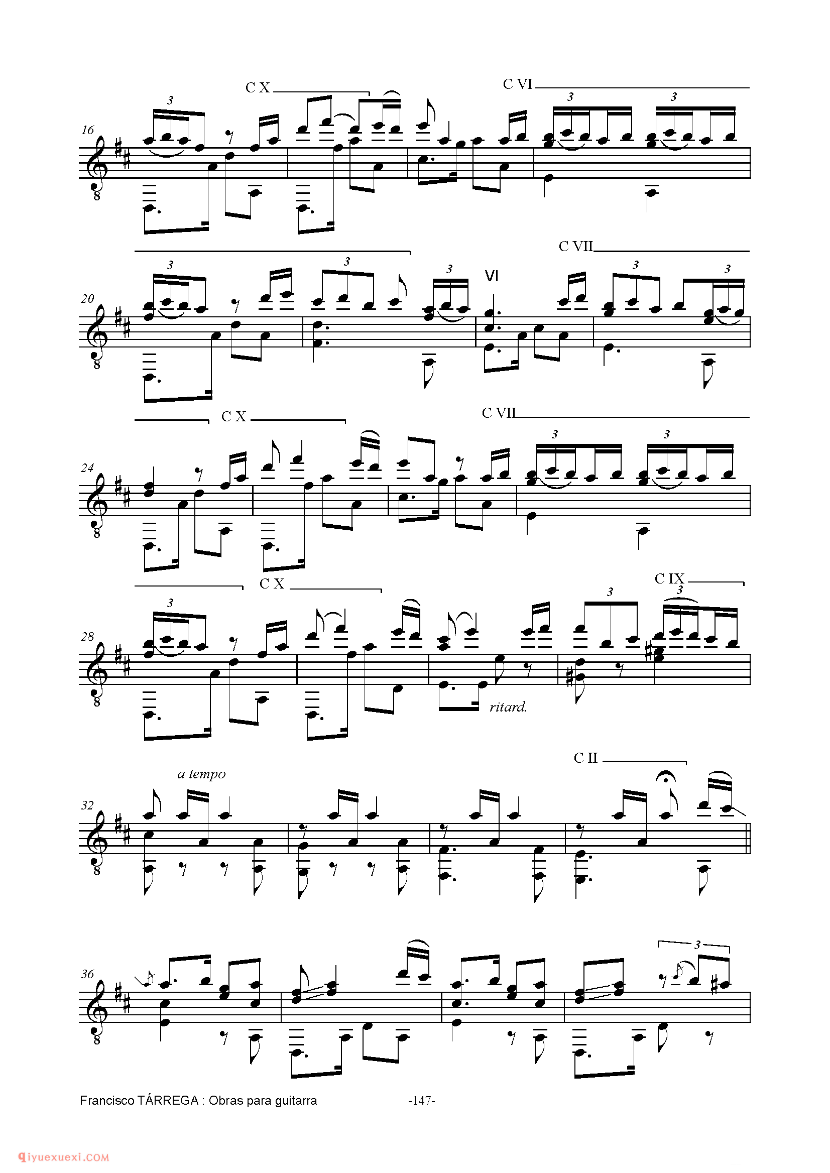 EL RATON_泰雷加古典吉他乐曲谱