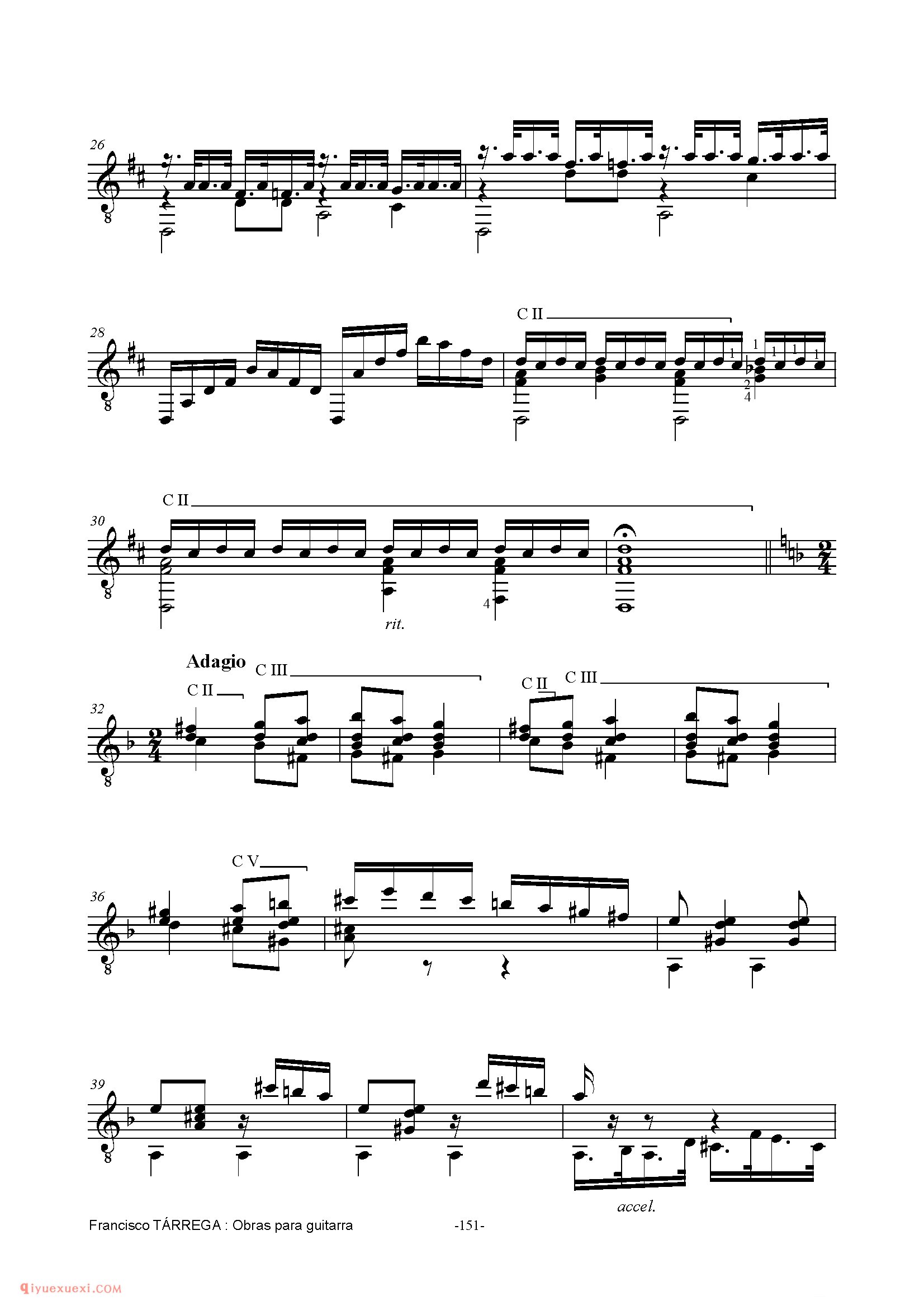 FANTASiA_泰雷加古典吉他乐曲谱