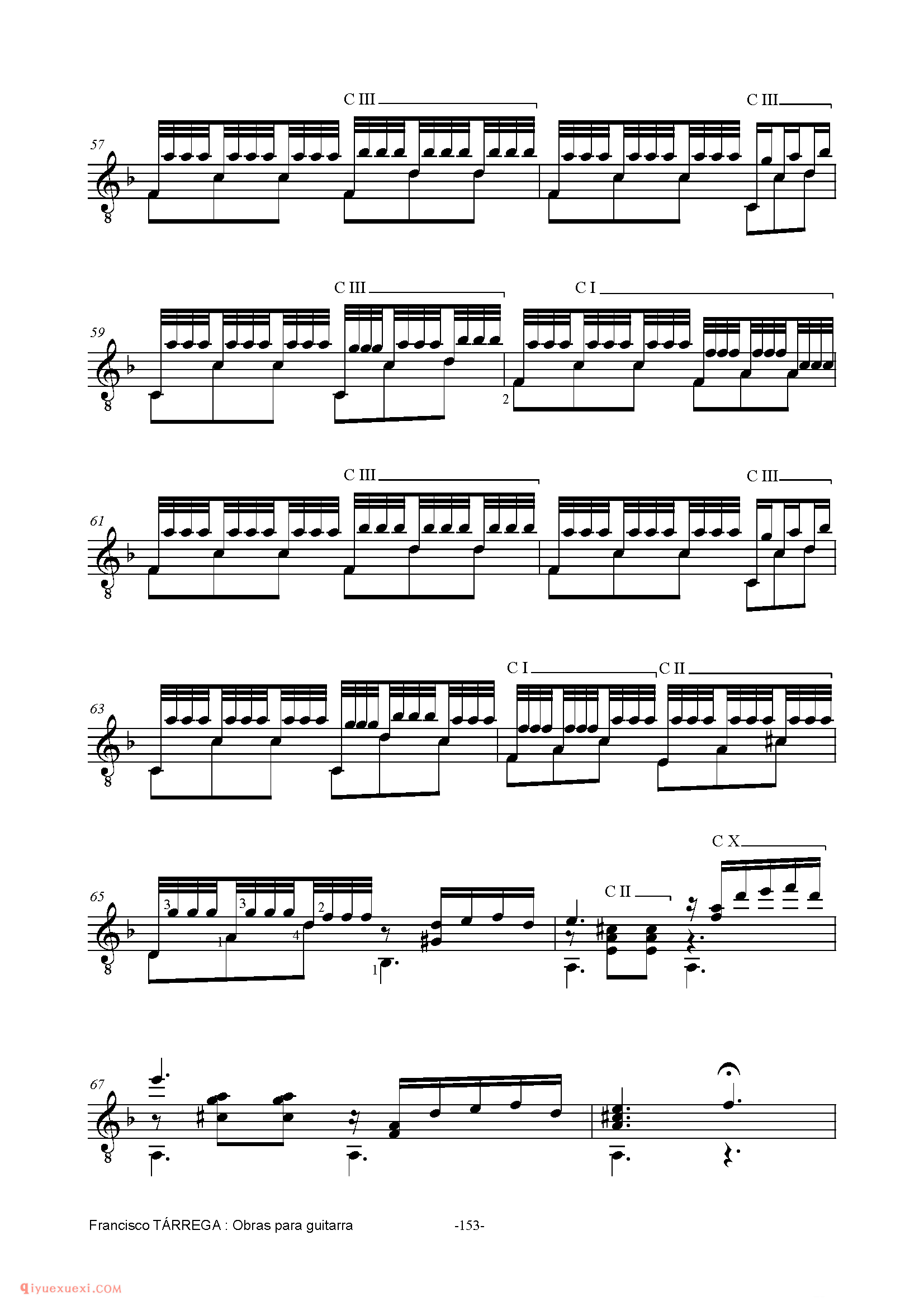 FANTASiA_泰雷加古典吉他乐曲谱