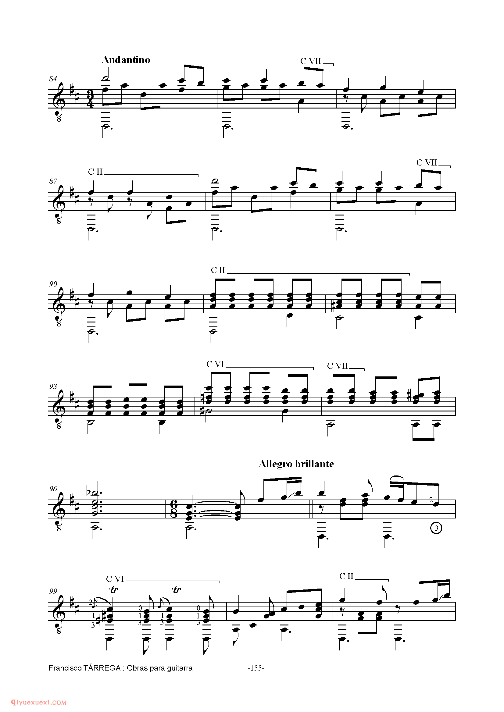 FANTASiA_泰雷加古典吉他乐曲谱