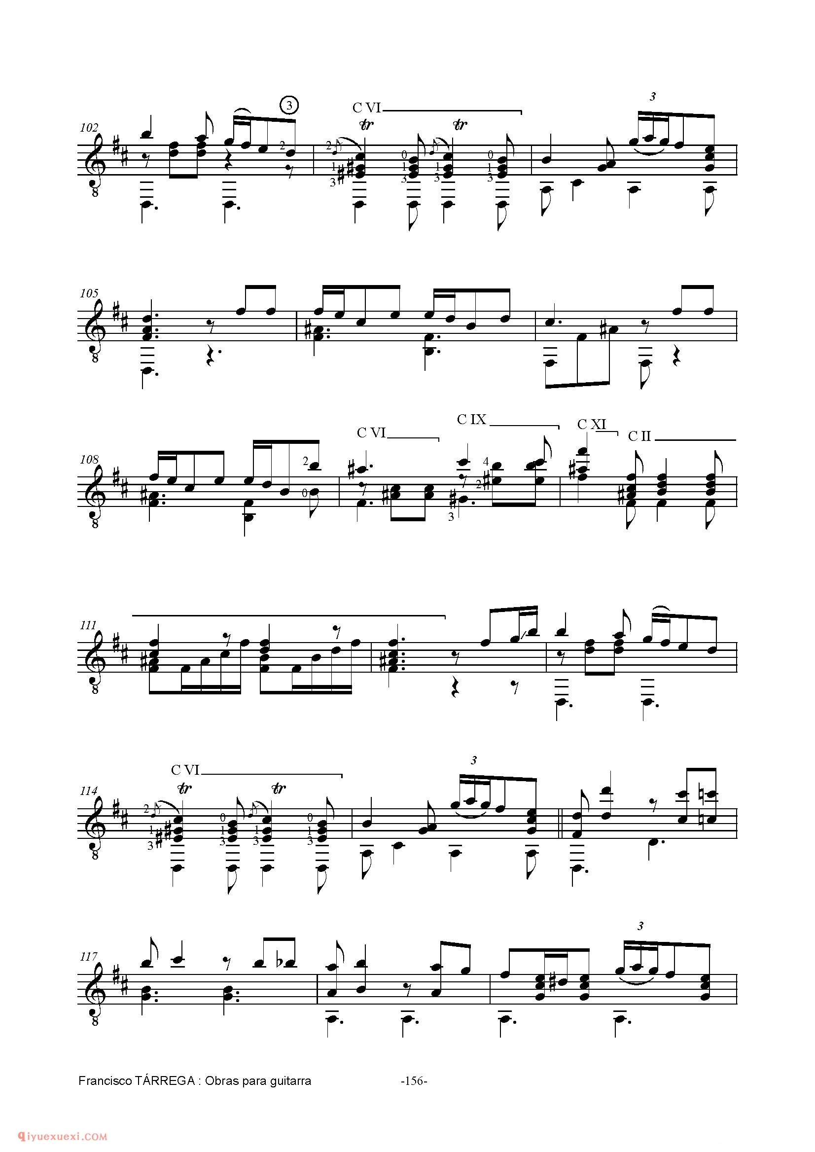 FANTASiA_泰雷加古典吉他乐曲谱