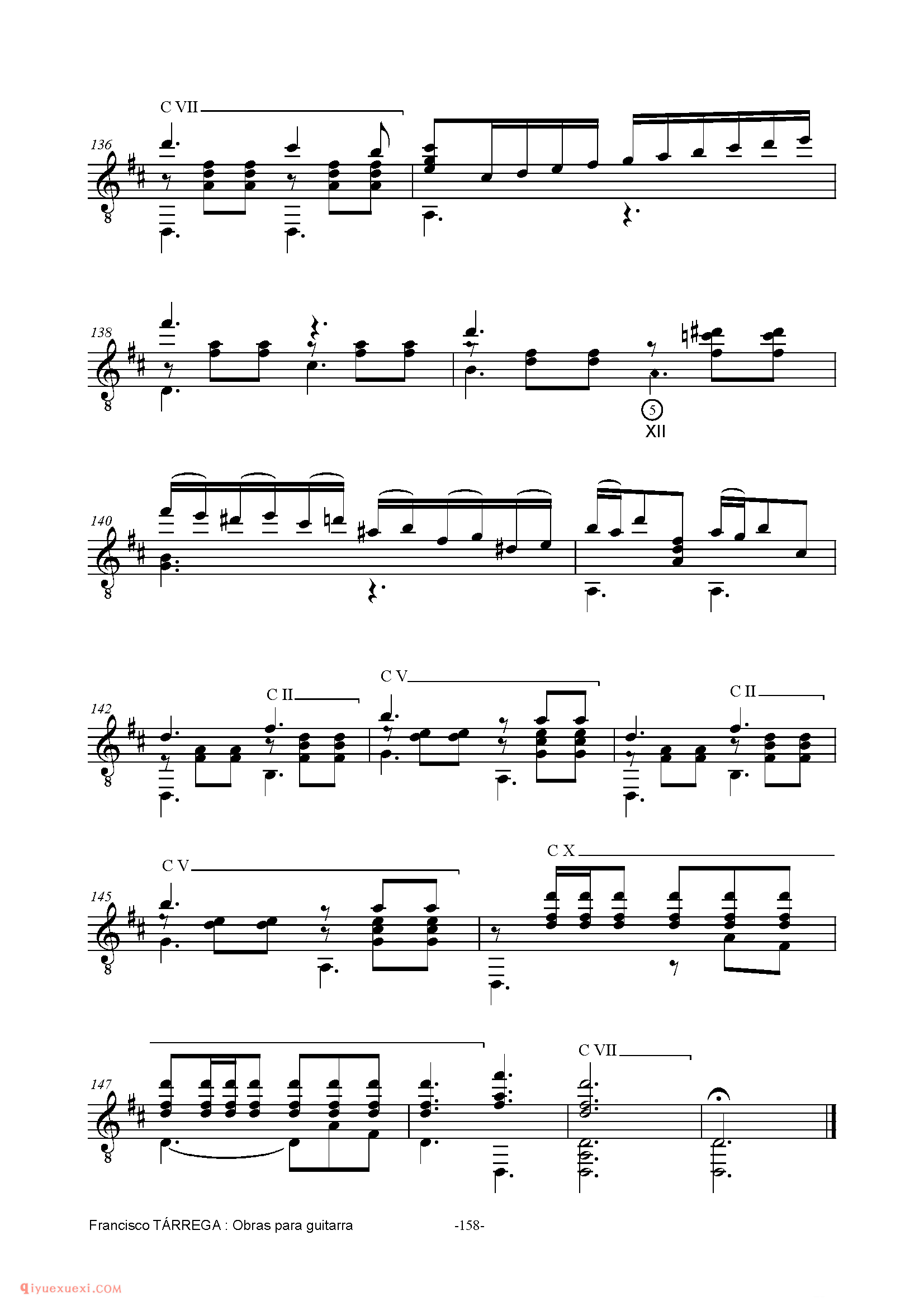 FANTASiA_泰雷加古典吉他乐曲谱