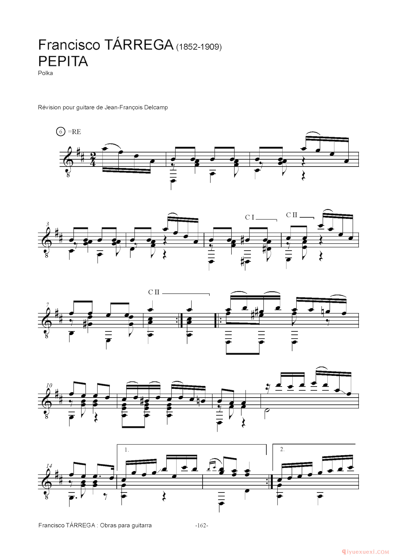 PEPITA_泰雷加古典吉他乐曲谱